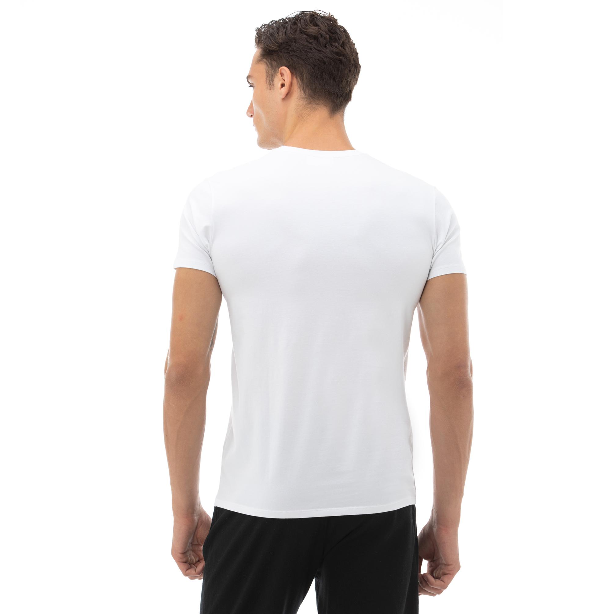  Lacoste Erkek Regular Fit V Yaka Beyaz T-Shirt