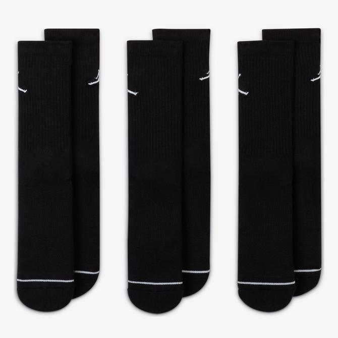  Jordan Crew Unisex Siyah 3'lü Çorap