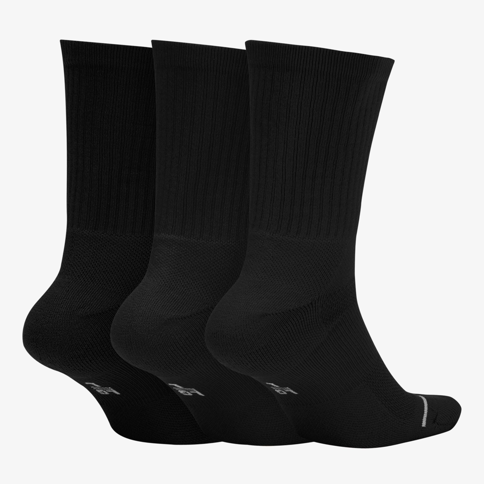  Jordan Crew Unisex Siyah 3'lü Çorap