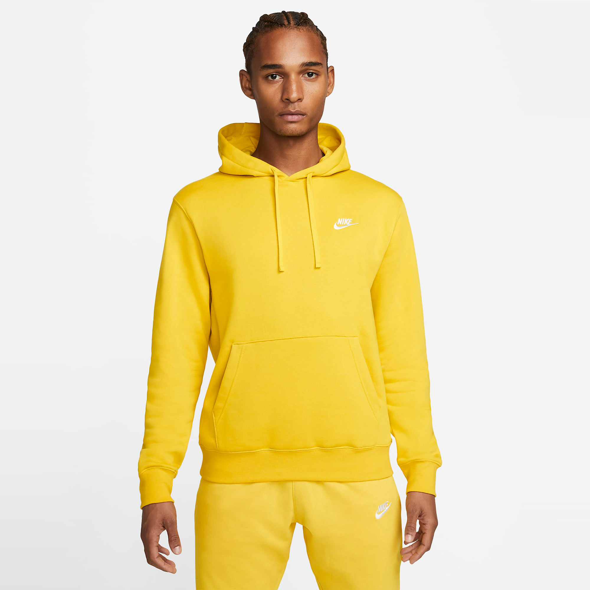Nike Sportswear Club Fleece Erkek Sarı Kapüşonlu Sweatshirt
