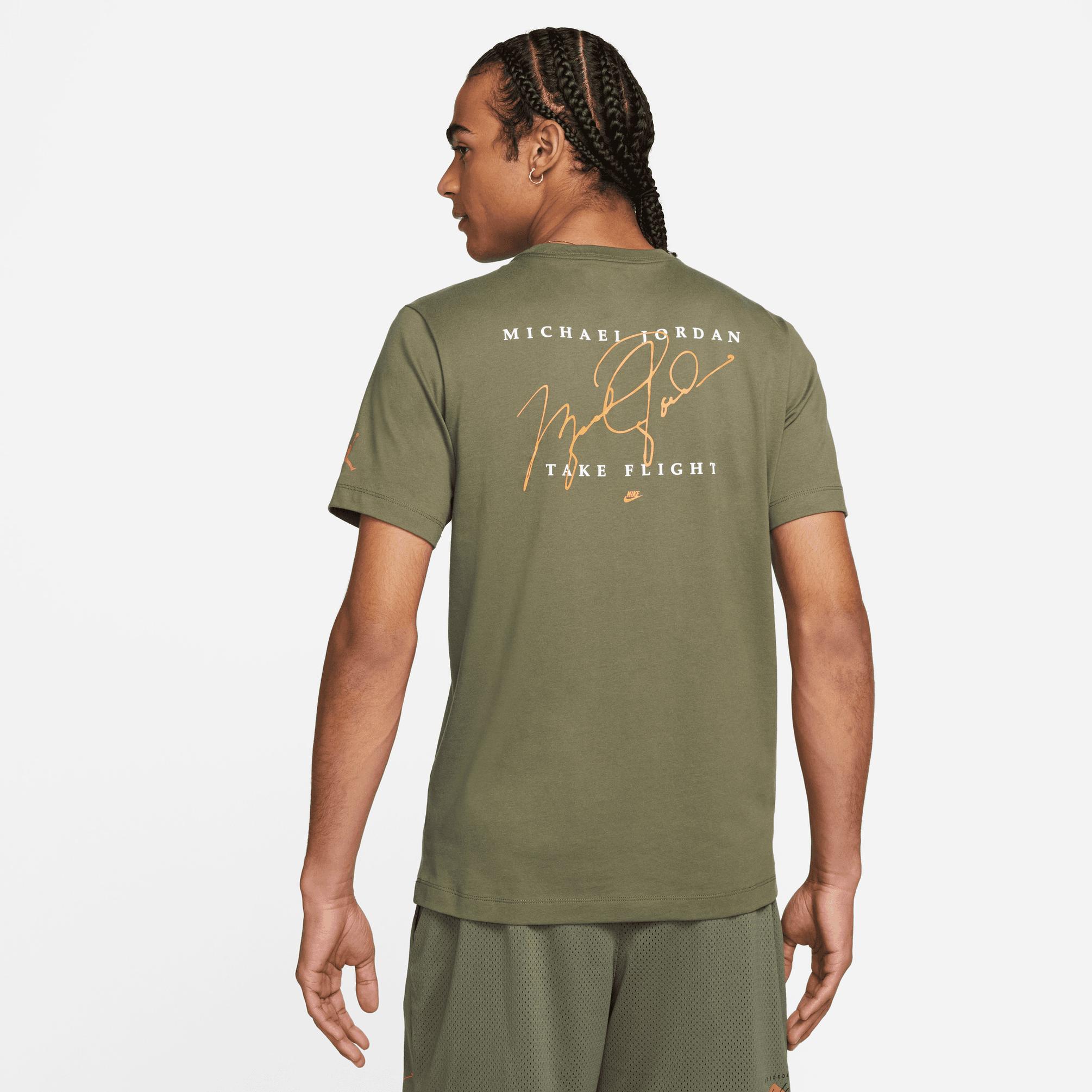  Jordan Flt Essential Air Gfx Crew Erkek Haki T-Shirt