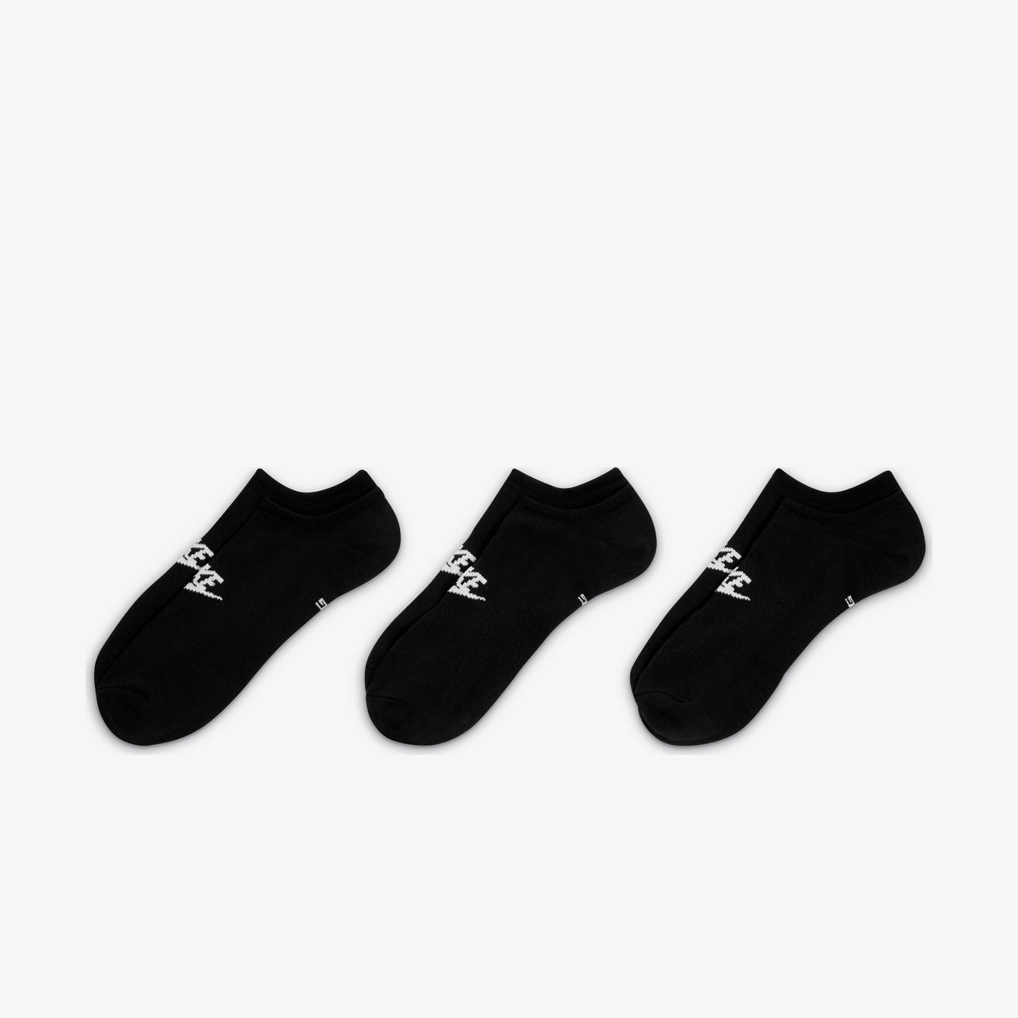  Nike Sportswear Everyday Essential 3'lü Unisex Siyah Çorap