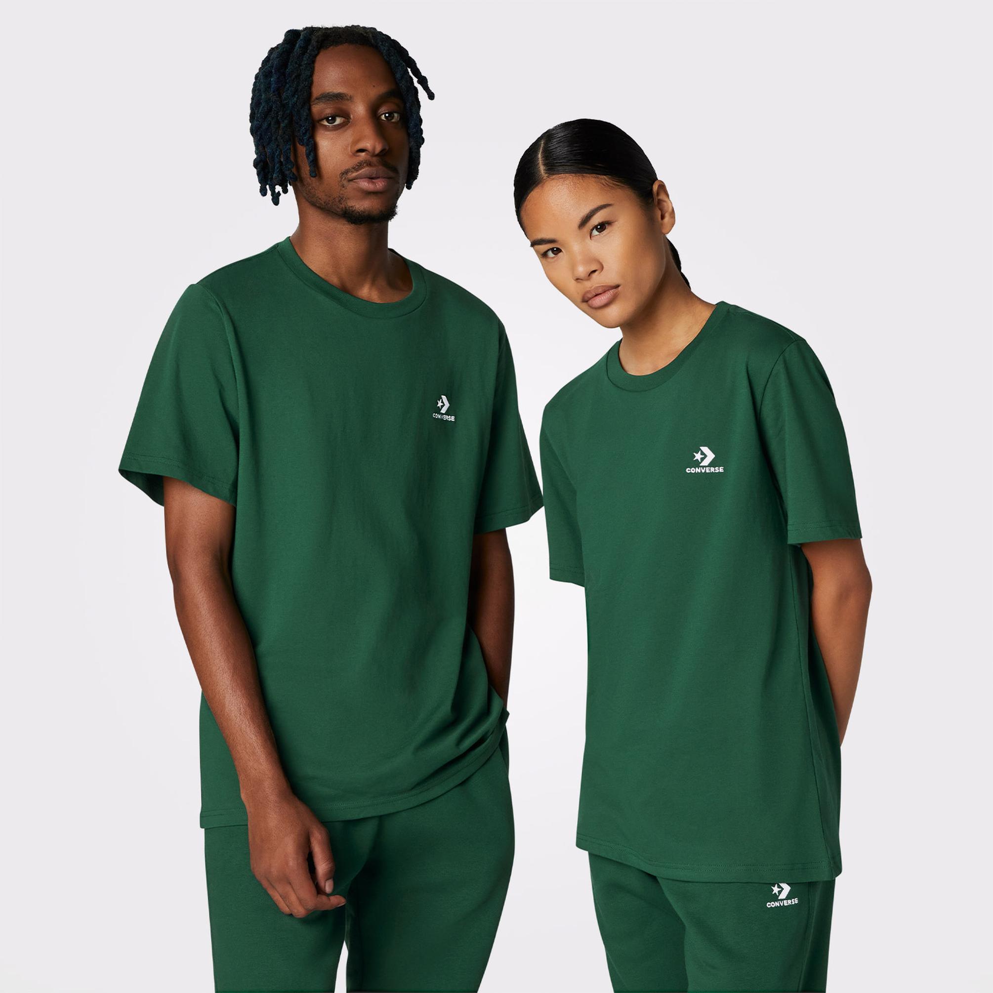  Converse Go-To Embroidered Star Chevron Unisex Yeşil T-Shirt