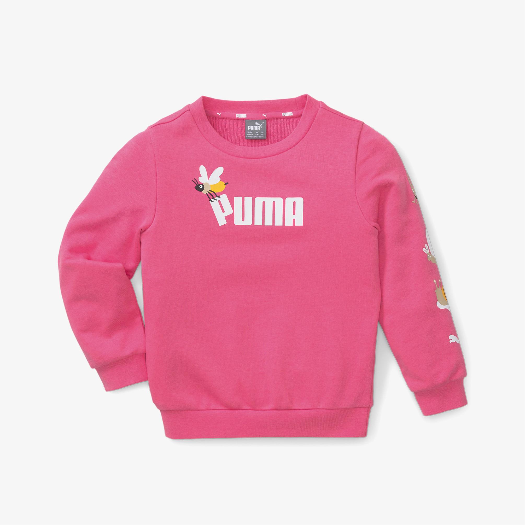  Puma Small World Crew Çocuk Pembe Sweatshirt
