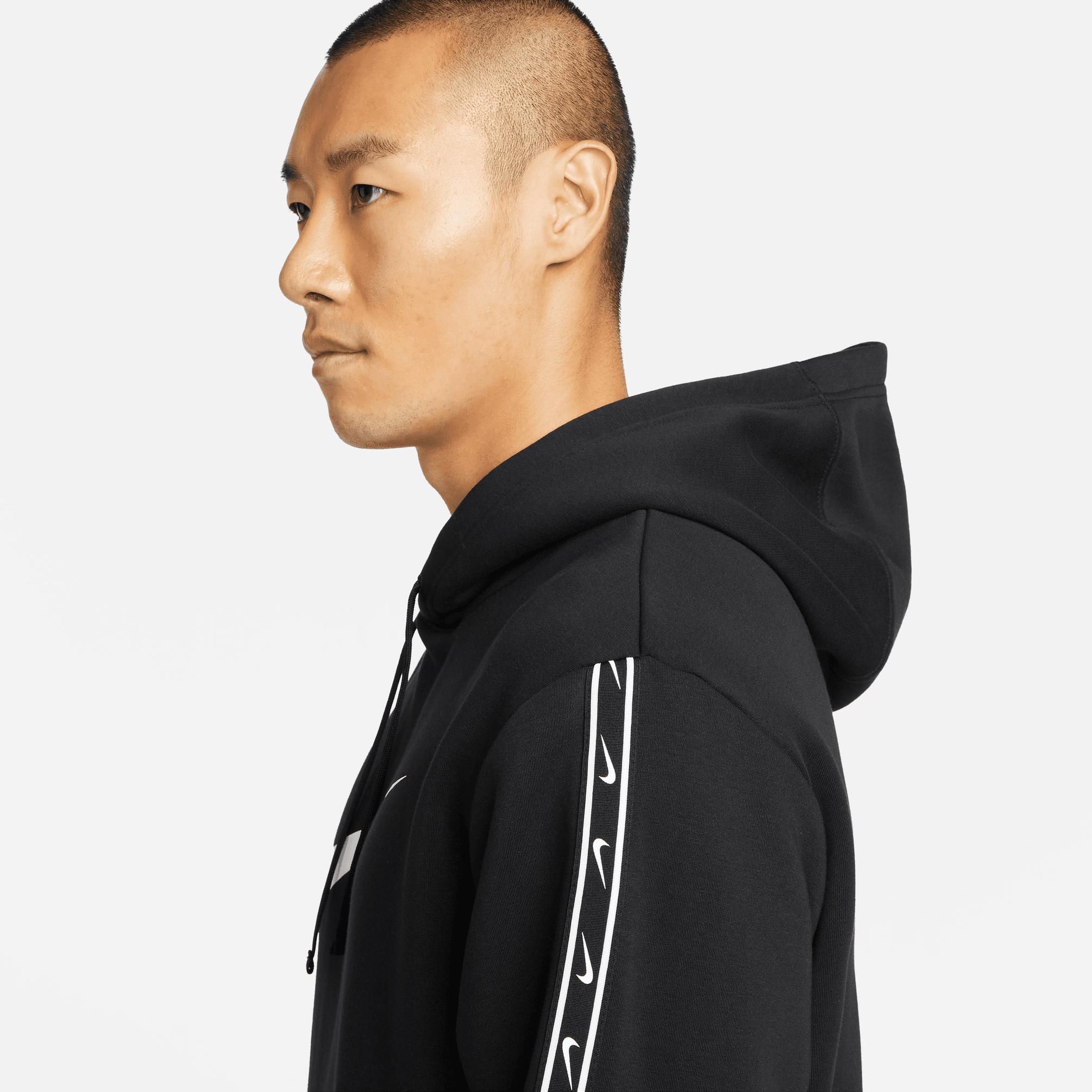  Nike Sportswear Repeat Fleece Erkek Siyah Kapüşonlu Sweatshirt
