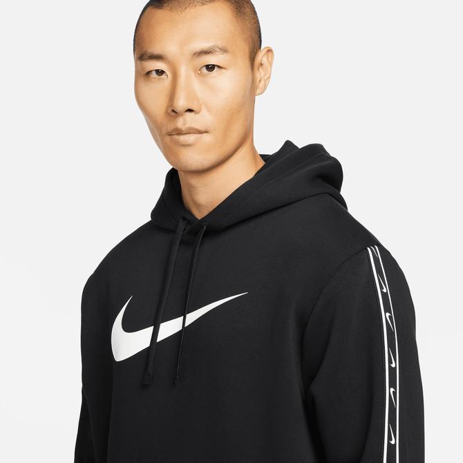  Nike Sportswear Repeat Fleece Erkek Siyah Kapüşonlu Sweatshirt