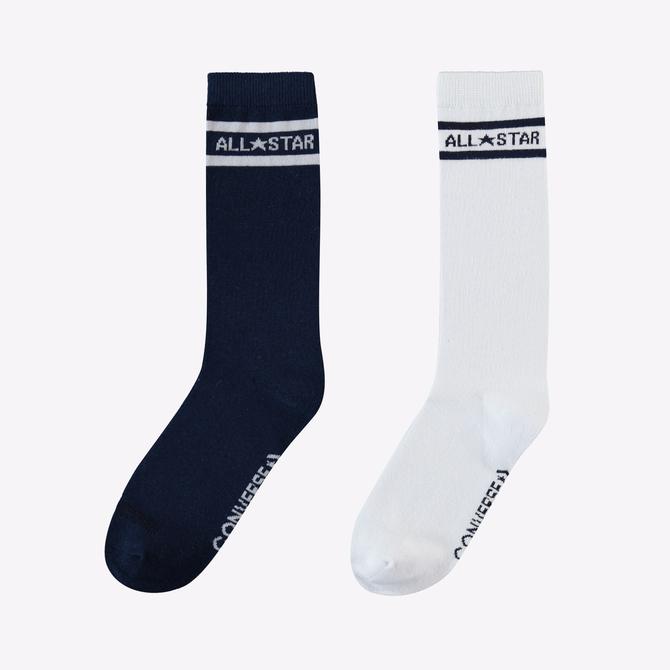  Converse All Star Double Stripe 2'li Unisex Lacivert/Beyaz Çorap