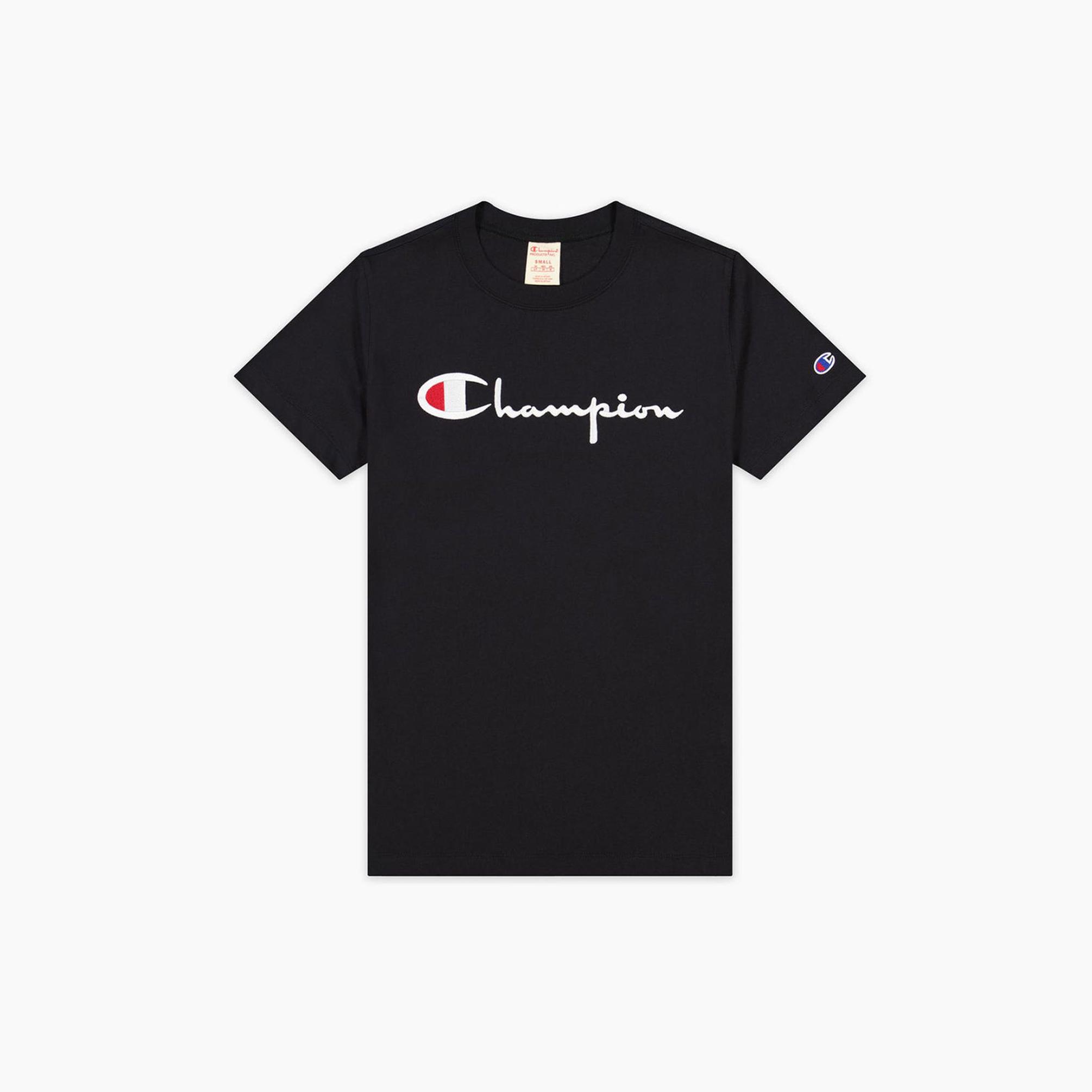  Champion Crewneck Kadın Siyah T-Shirt