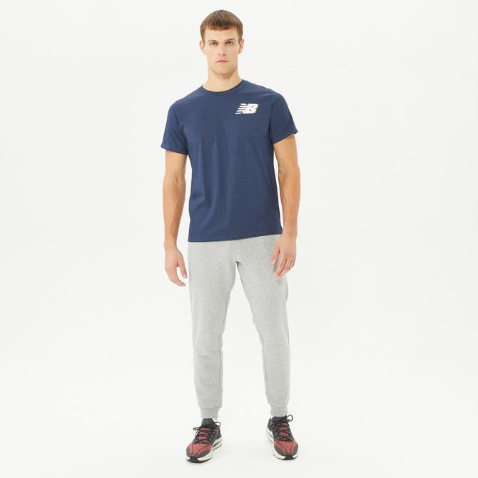  New Balance Solid Erkek Mavi T-Shirt