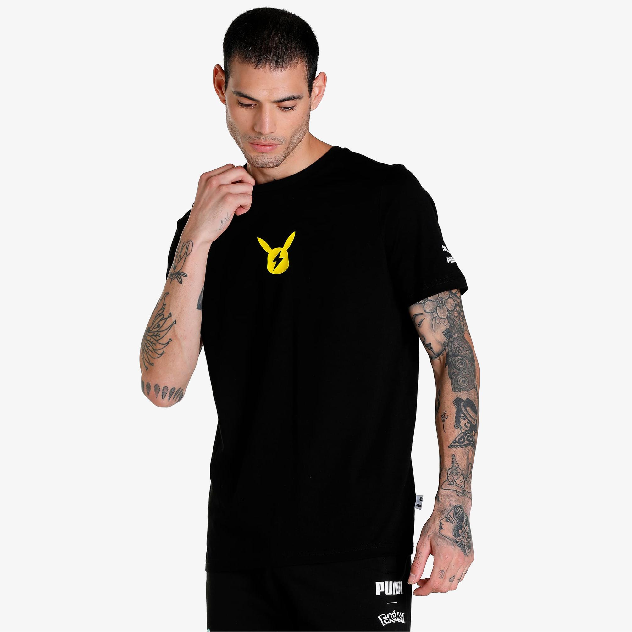  Puma X POKEMON Unisex Siyah T-Shirt