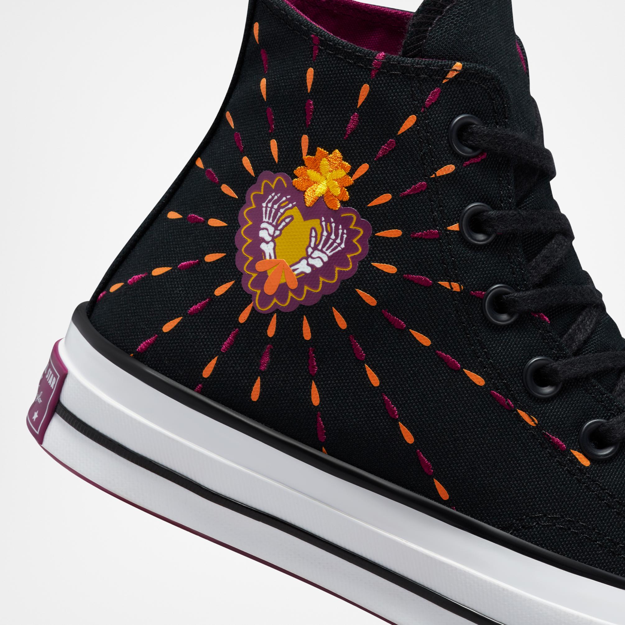  Converse x Day of the Dead Chuck 70  Unisex Siyah Sneaker