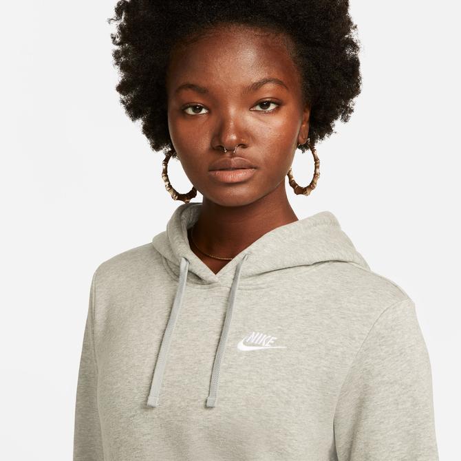  Nike Sportswear Club Fleece Kadın Gri Kapüşonlu Sweatshirt