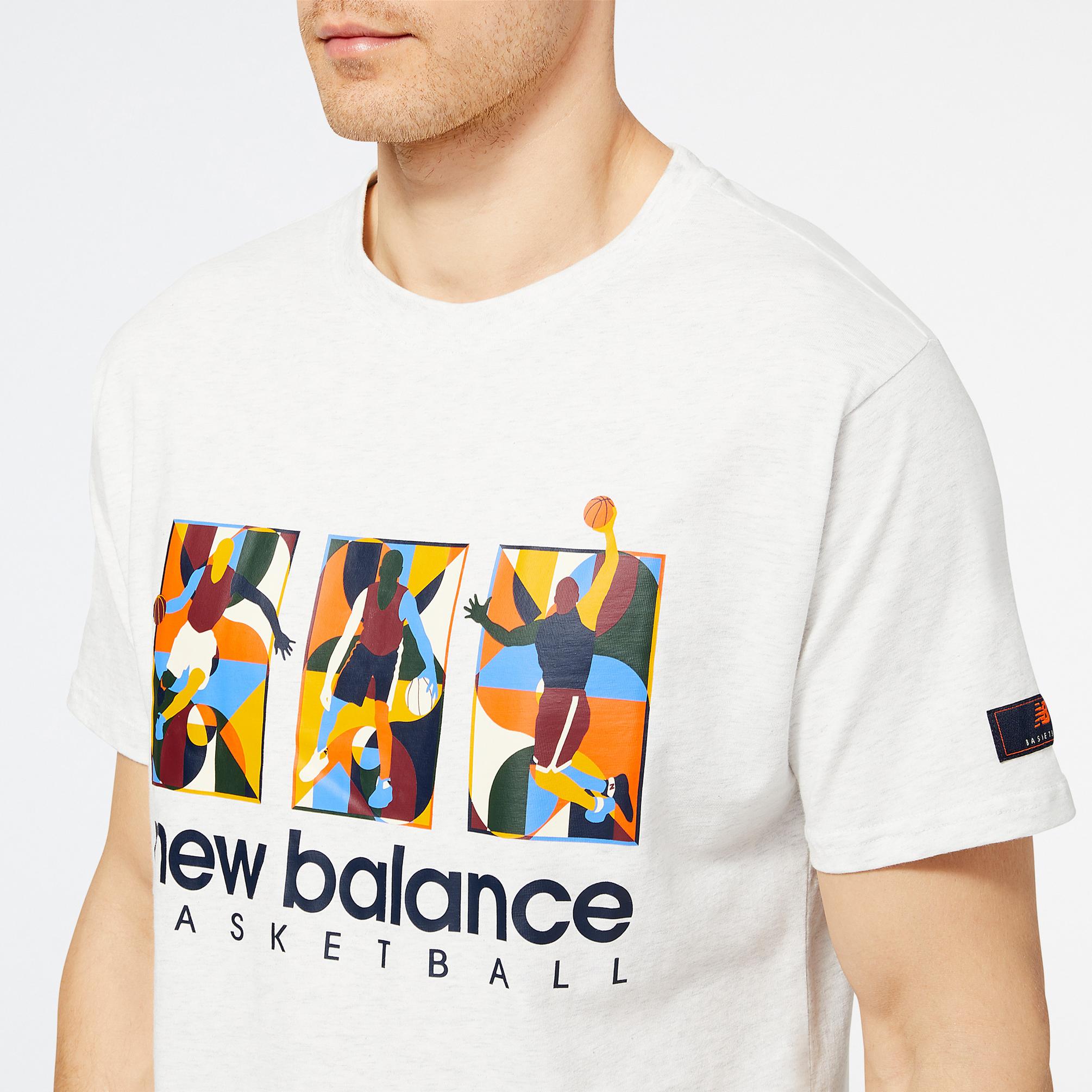  New Balance Hoops Classic Court Erkek Beyaz T-Shirt
