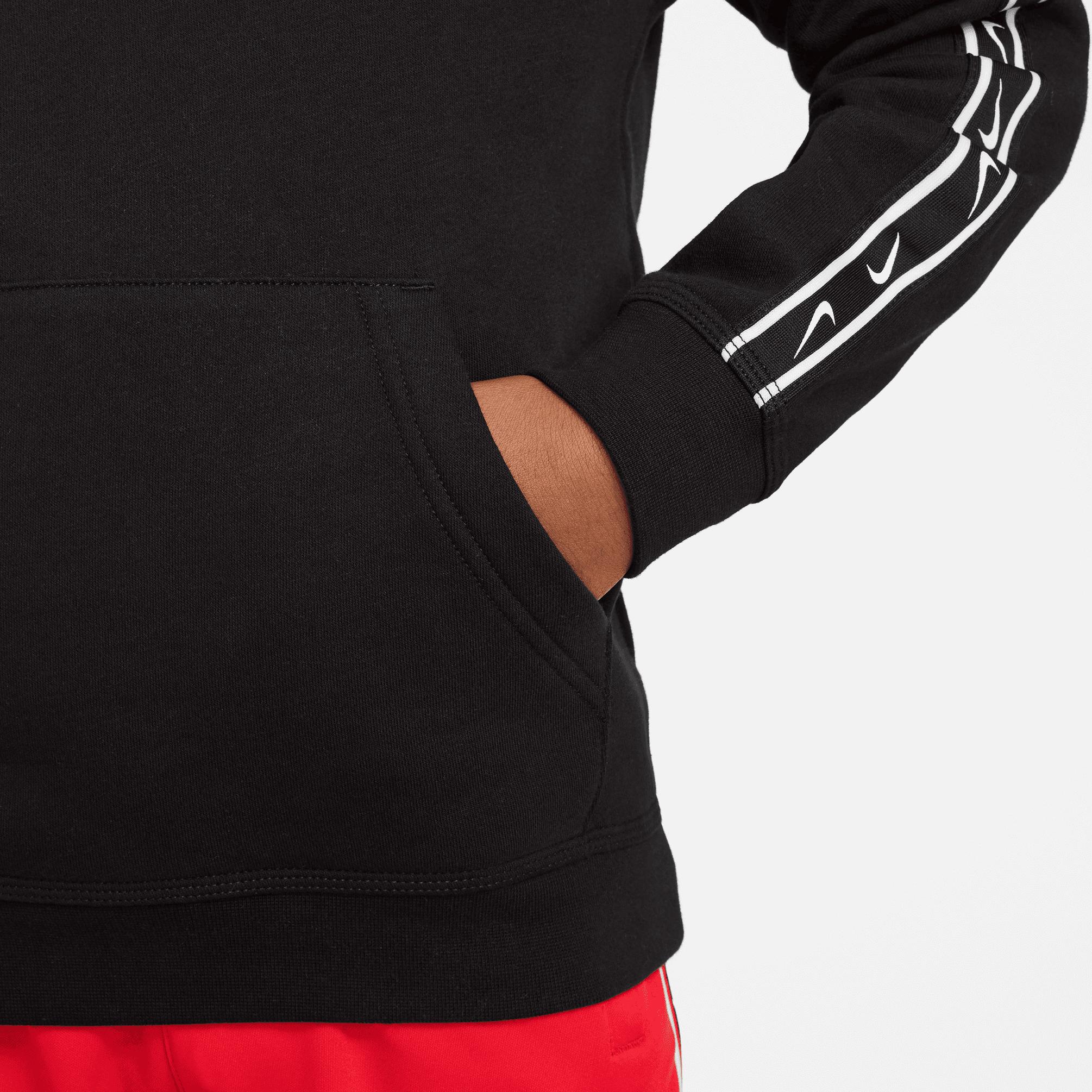  Nike Sportswear Repeat Fleece Genç Çocuk Kapüşonlu Siyah Sweatshirt