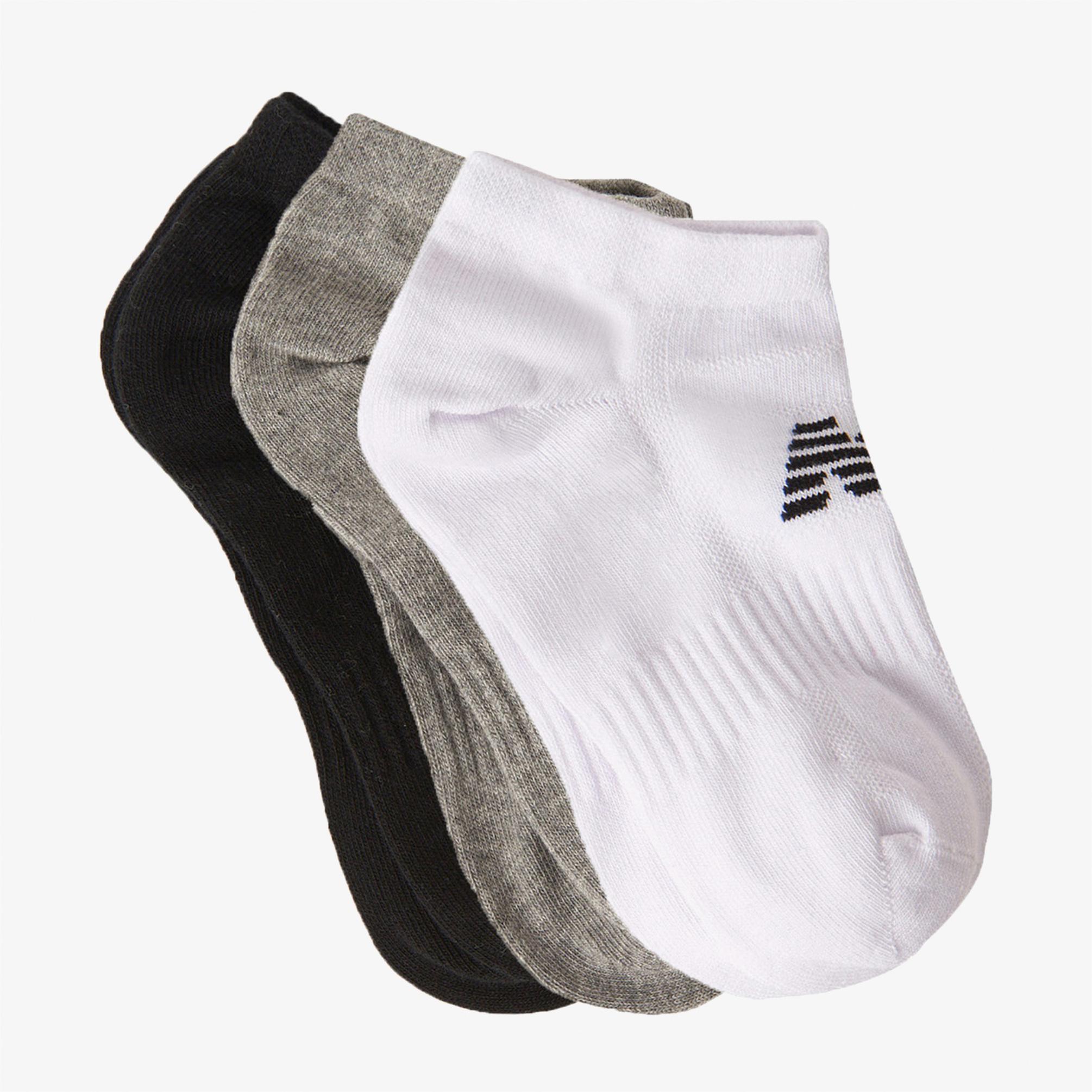  New Balance Lifestyle 3'lü Unisex Siyah/Gri/Beyaz Çorap