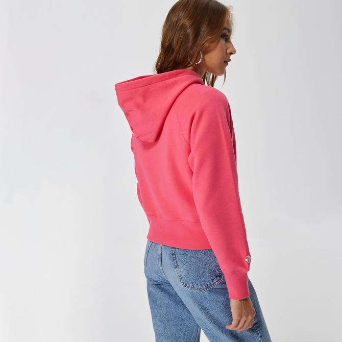  Converse Wordmark Fleece Pullover Kadın Pembe Sweatshirt