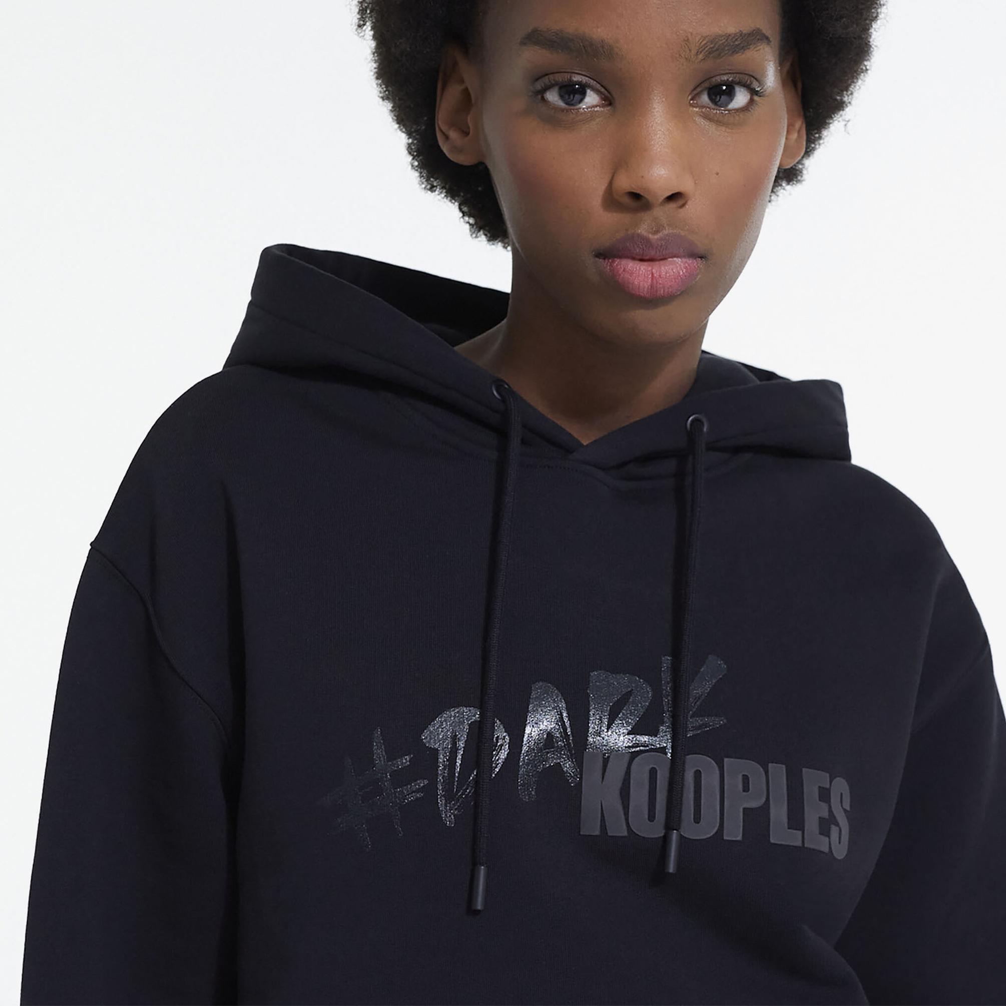  The Kooples Logomania Kadın Siyah Hoodie