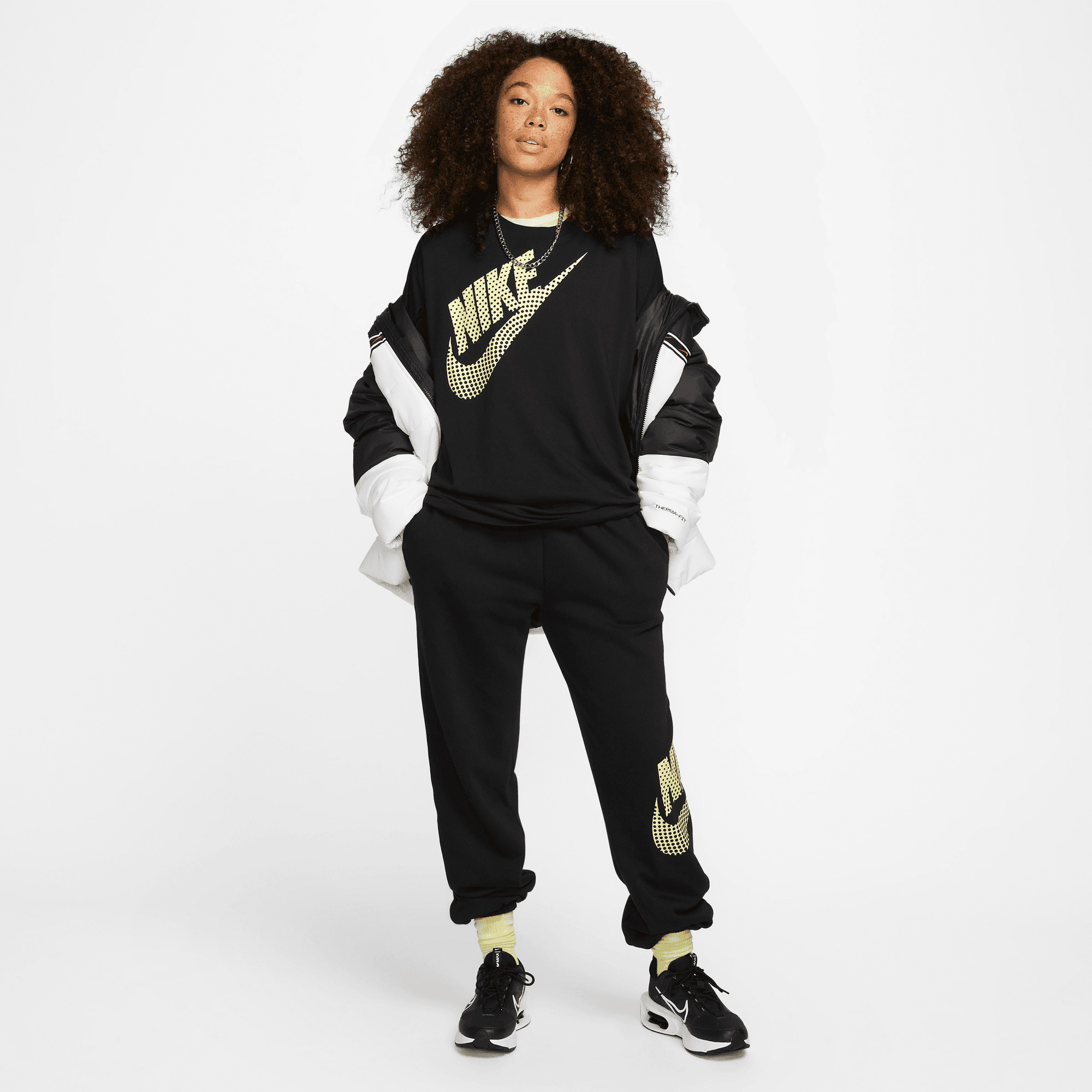 Nike Fleece Kadın Siyah/Gri/Gümüş Eşofman