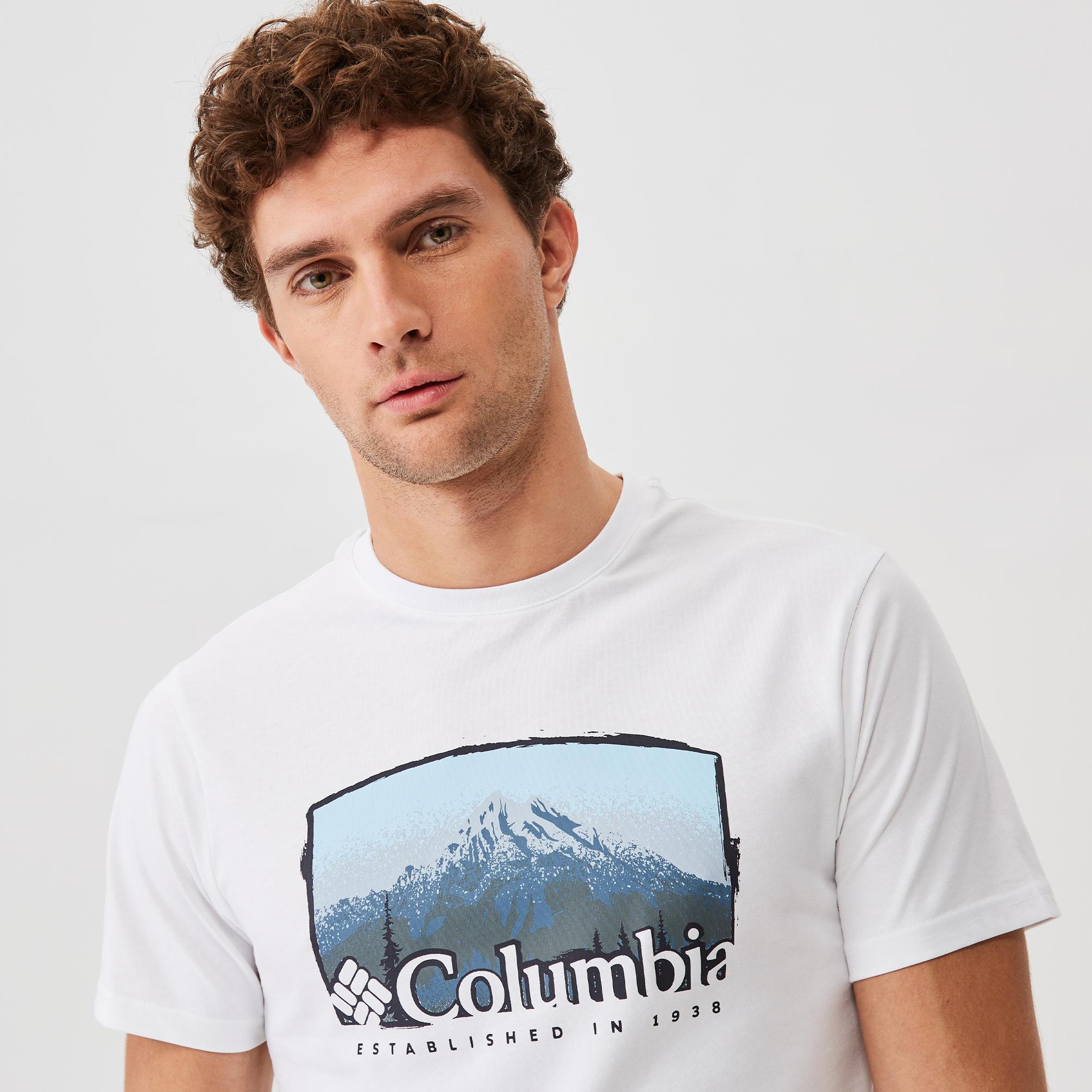  Columbia CSC Basic Foggy Haven Erkek Beyaz T-Shirt