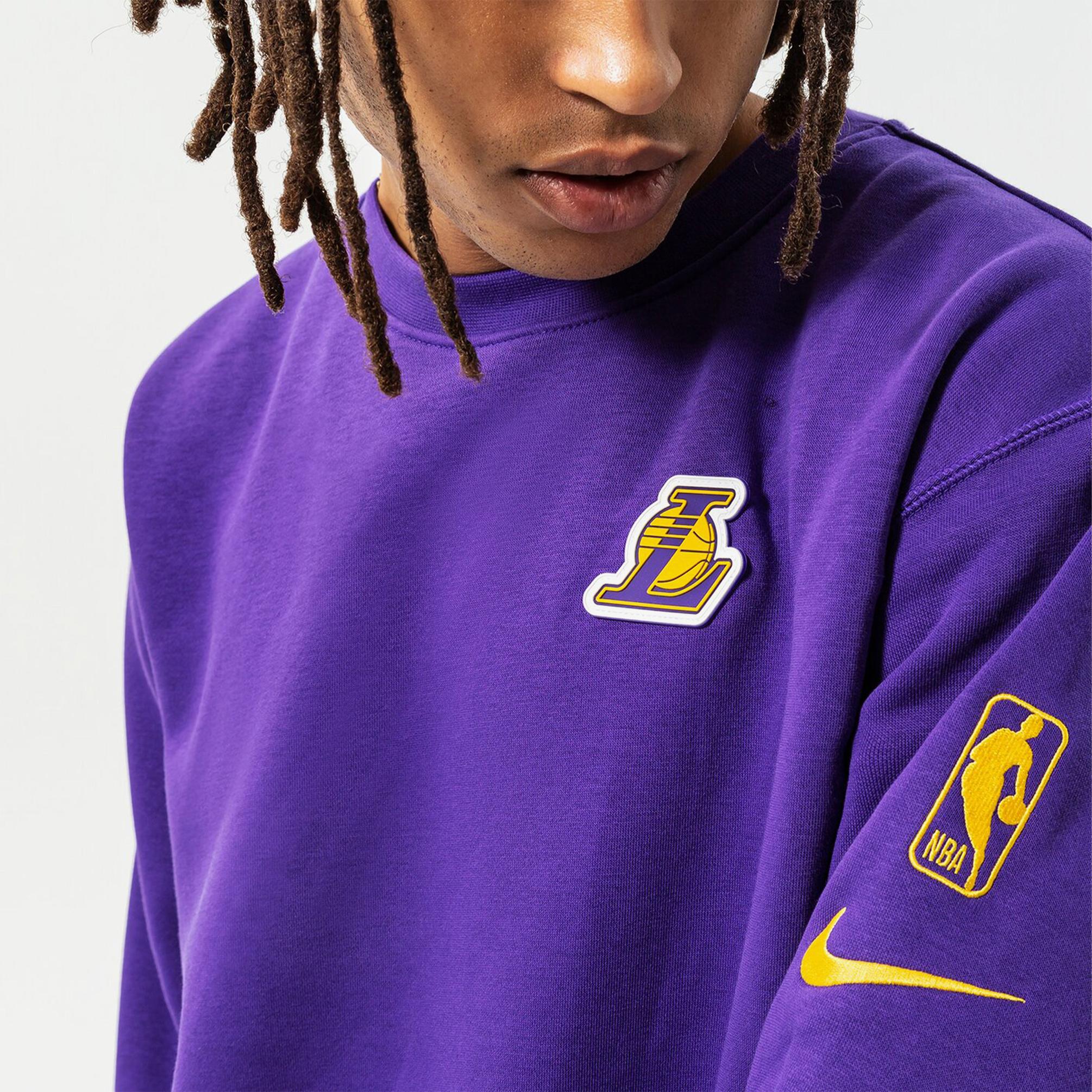  Nike LA Lakers Courtside Fleece Erkek Mor Sweatshirt