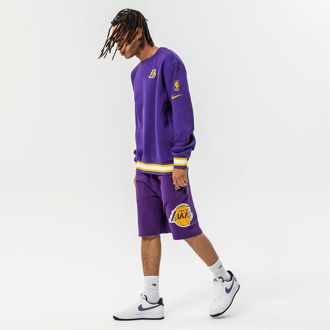  Nike LA Lakers Courtside Fleece Erkek Mor Sweatshirt