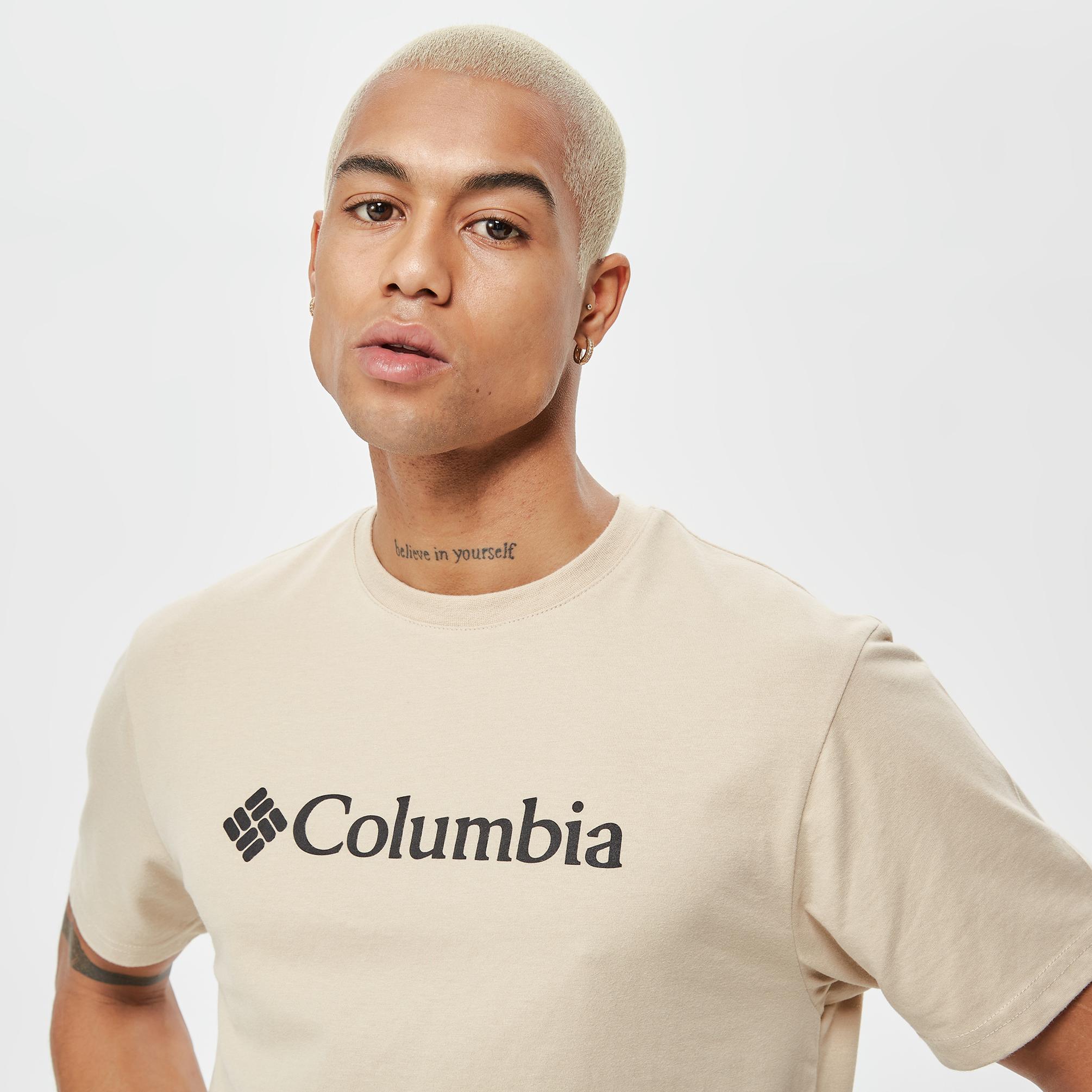  Columbia CSC Basic Logo Brushed Erkek Krem T-Shirt