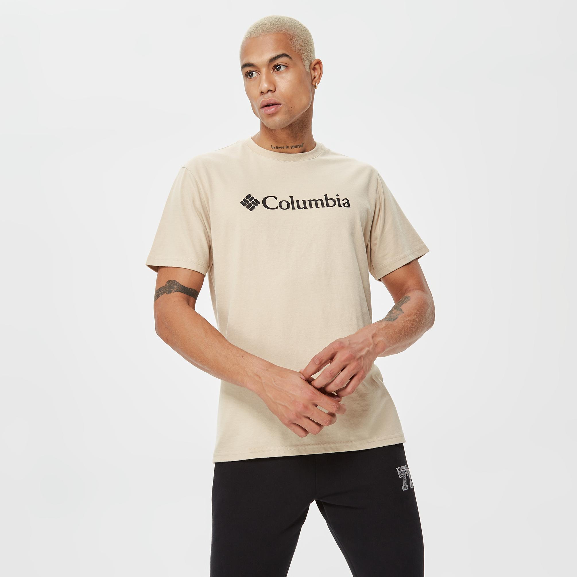  Columbia CSC Basic Logo Brushed Erkek Krem T-Shirt