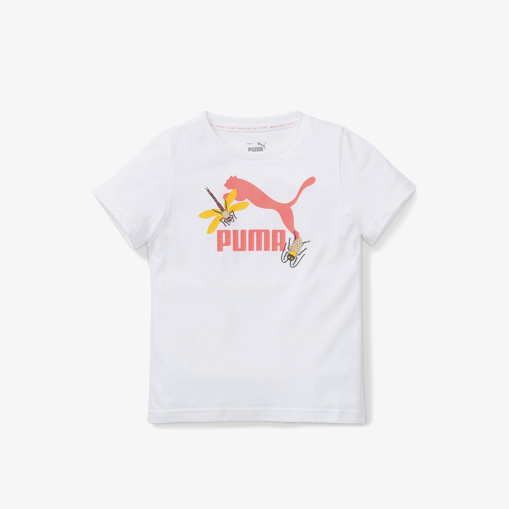  Puma Small World Prime Çocuk Beyaz Tshırt