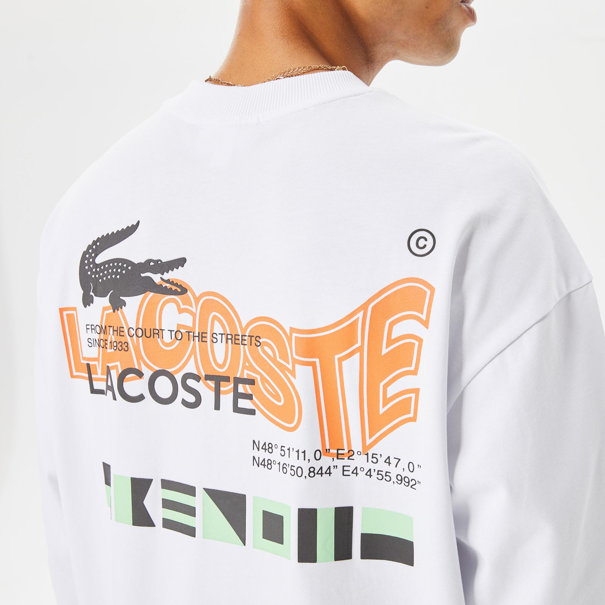  Lacoste House of SuperStep X Lacoste Erkek Beyaz Sweatshirt