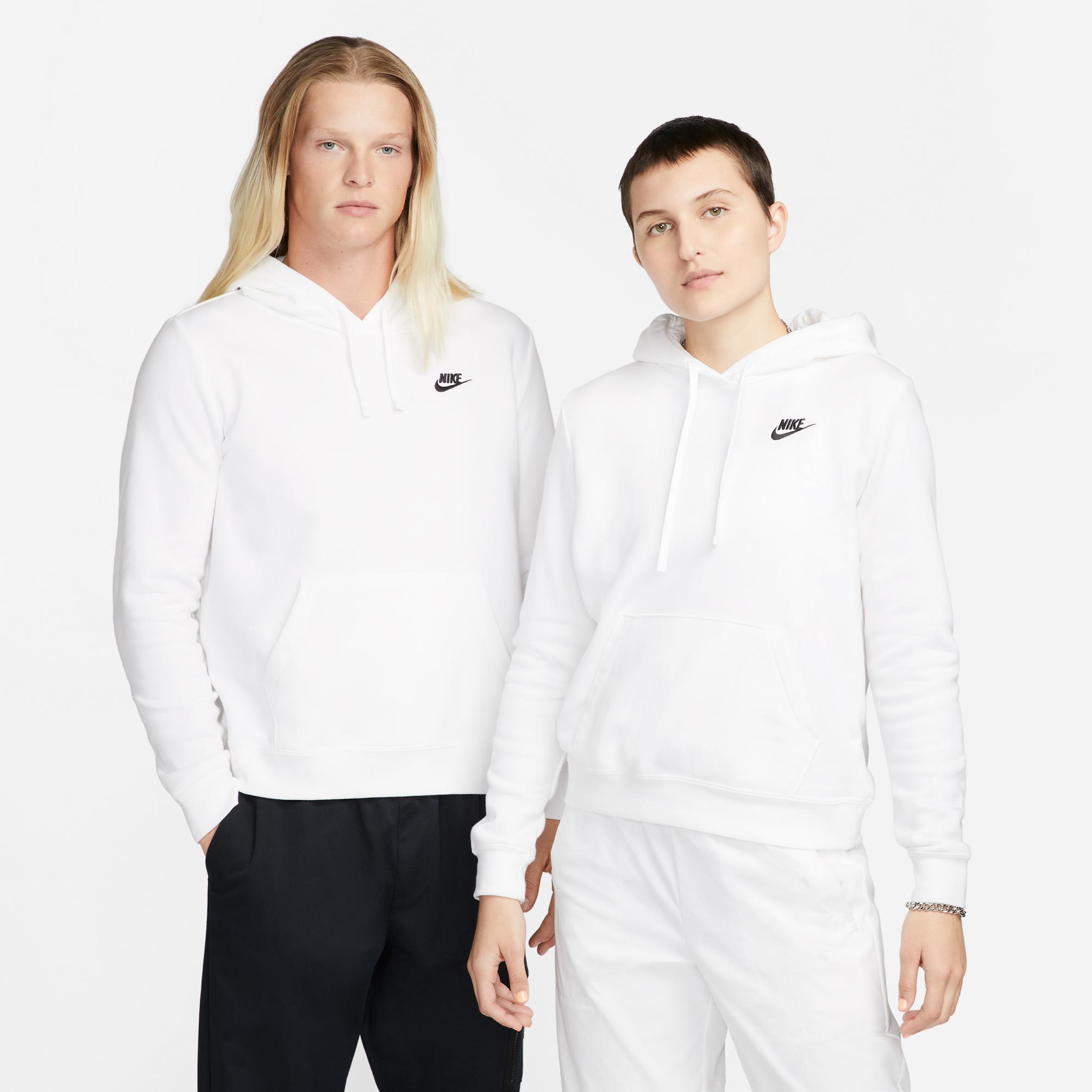  Nike Sportswear Club Fleece Pullover Kadın Beyaz Hoodie