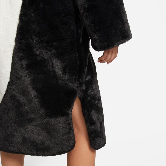  Nike Sportswear Faux Fur Long Kadın Siyah Mont