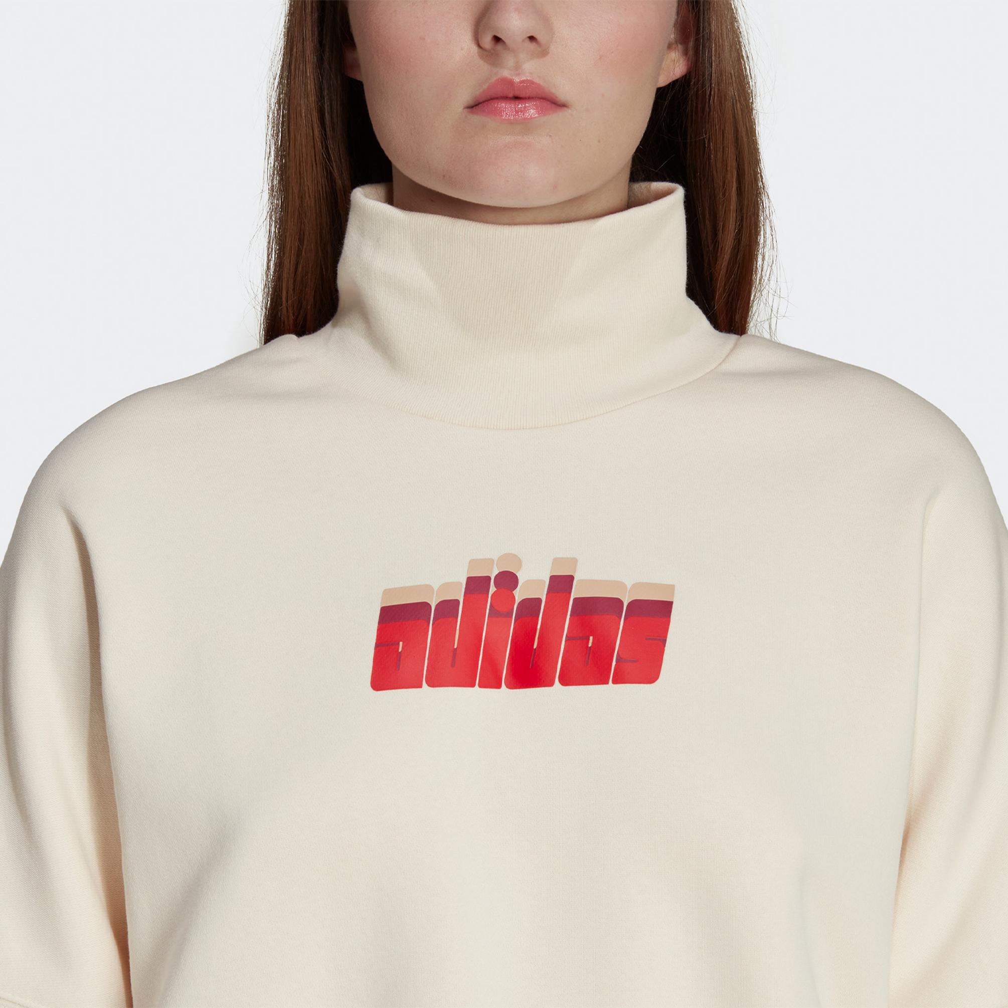  adidas Crew Kadın Beyaz Sweatshirt