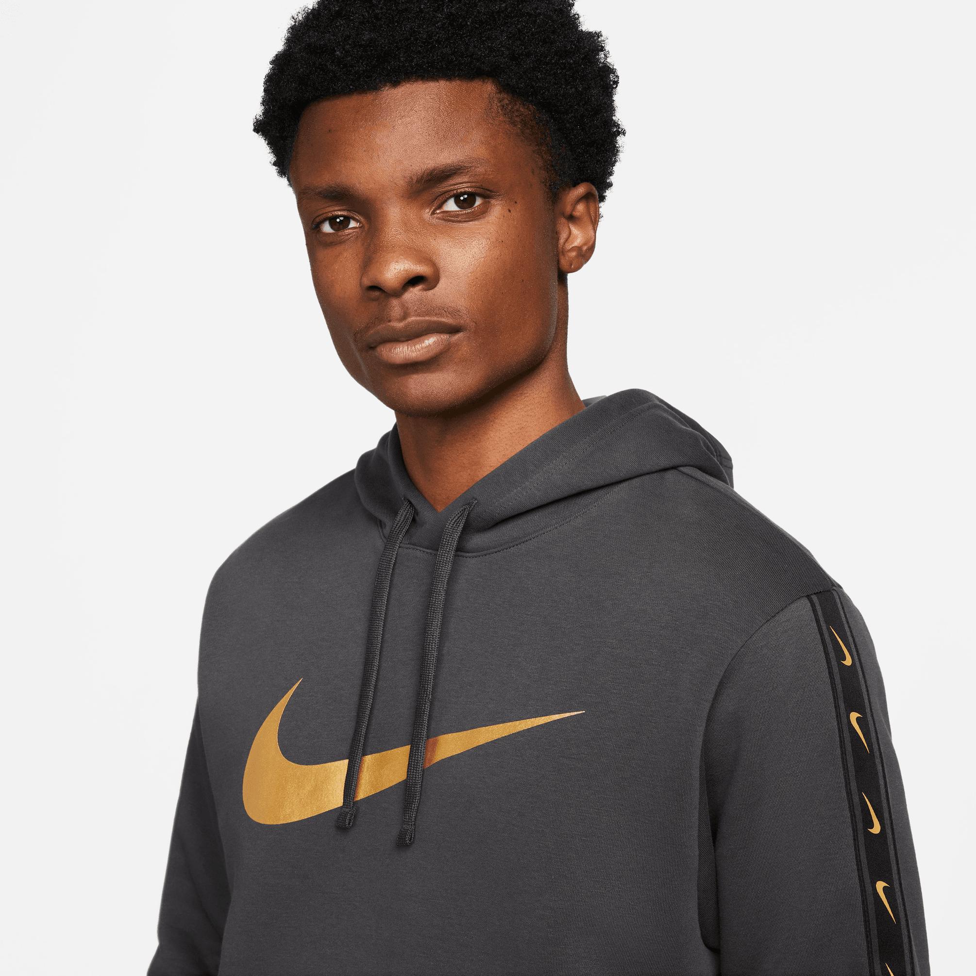  Nike Sportswear Repeat Fleece Pullover Erkek Gri Hoodie
