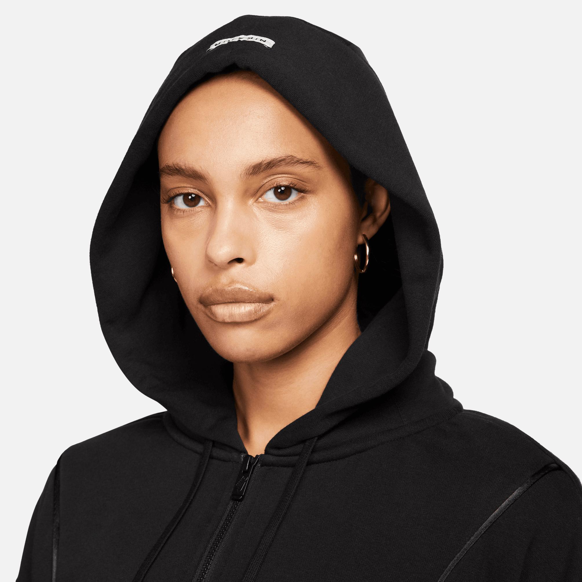  Nike Sportswear Air Fleece Cropped Kadın Siyah Eşofman Üstü