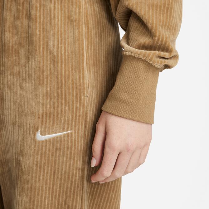  Nike Sportswear Velour Cropped Pullover Kadın Kahverengi Hoodie