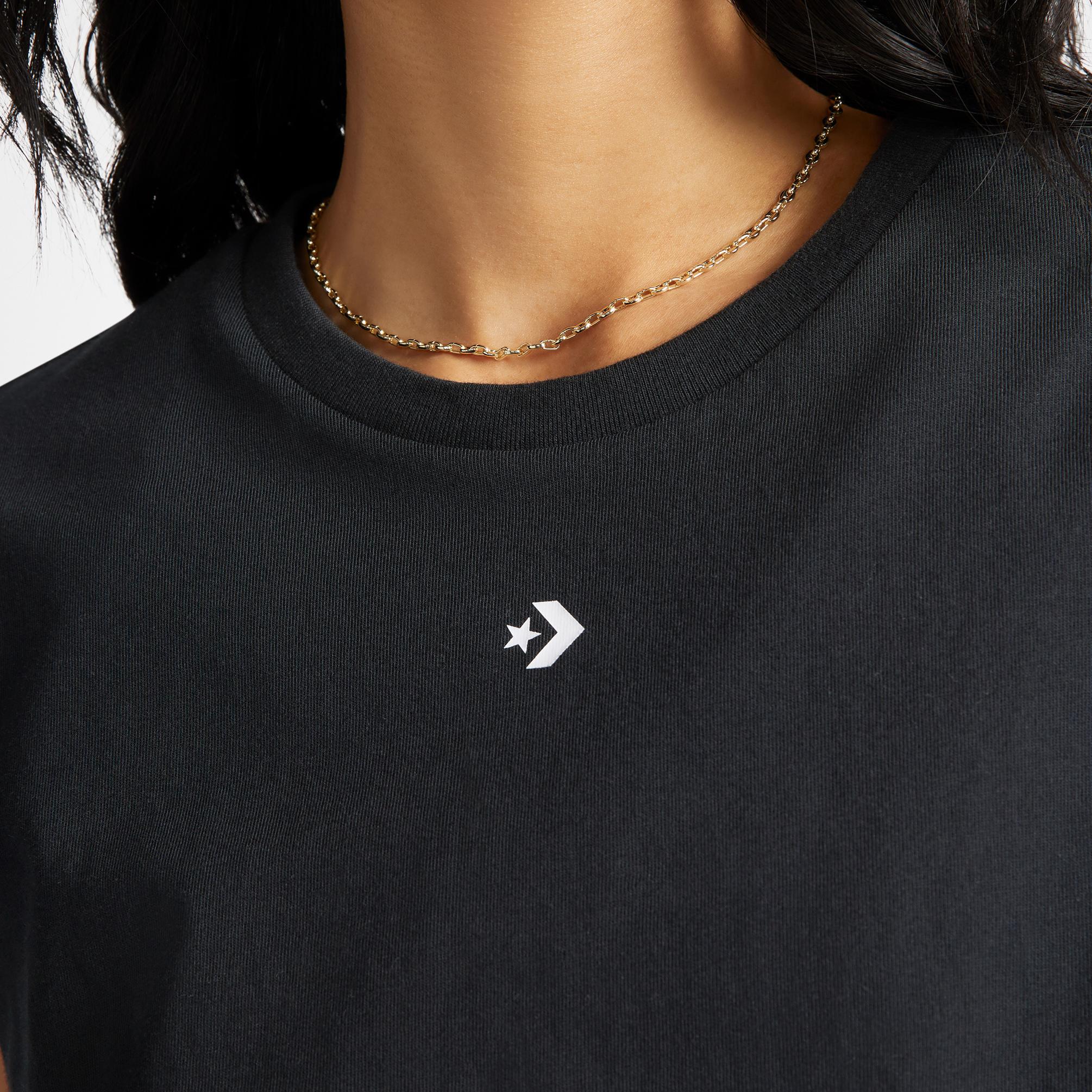  Converse Wordmark Twist  Kadın Siyah T-Shirt