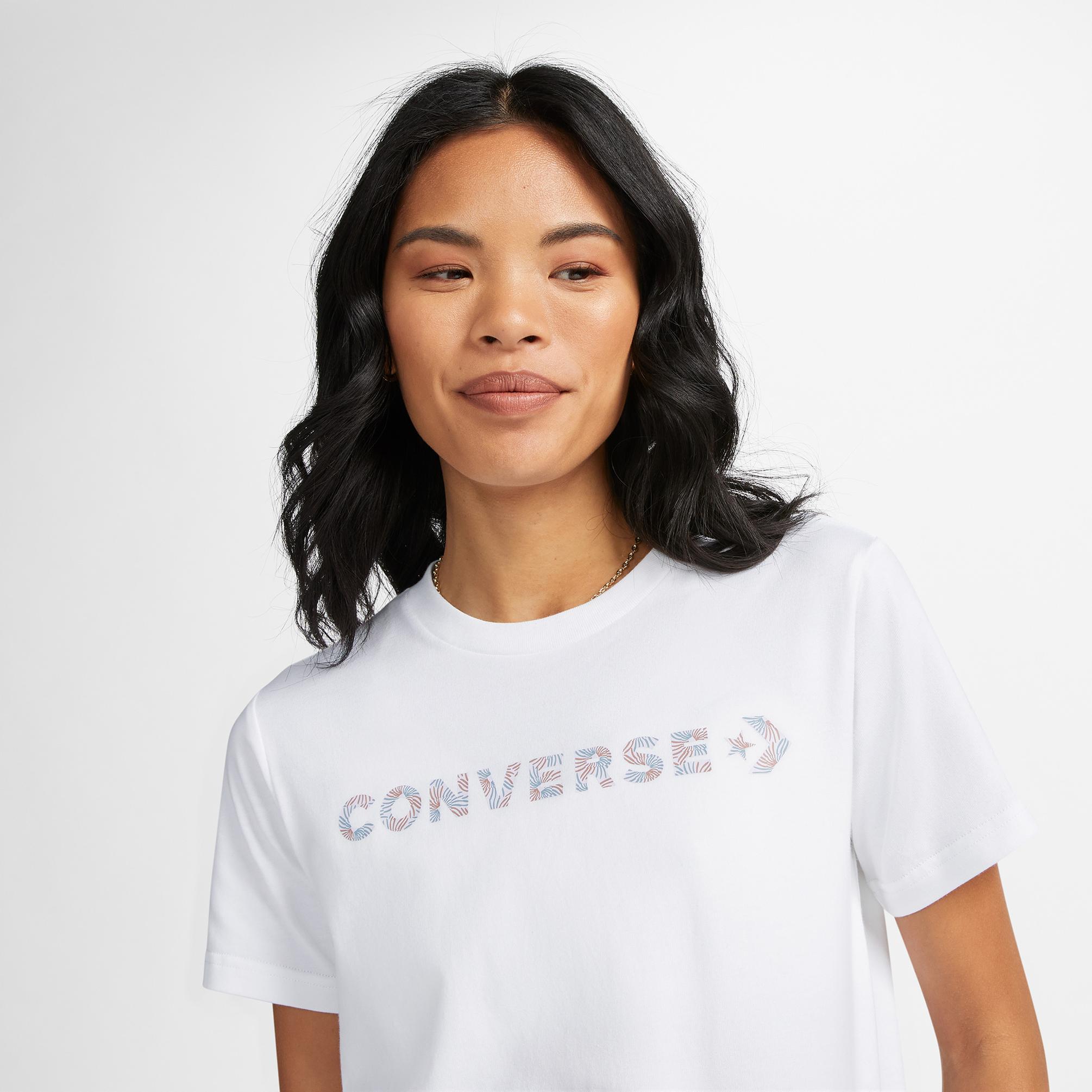  Converse Wordmark  Kadın Beyaz T-Shirt