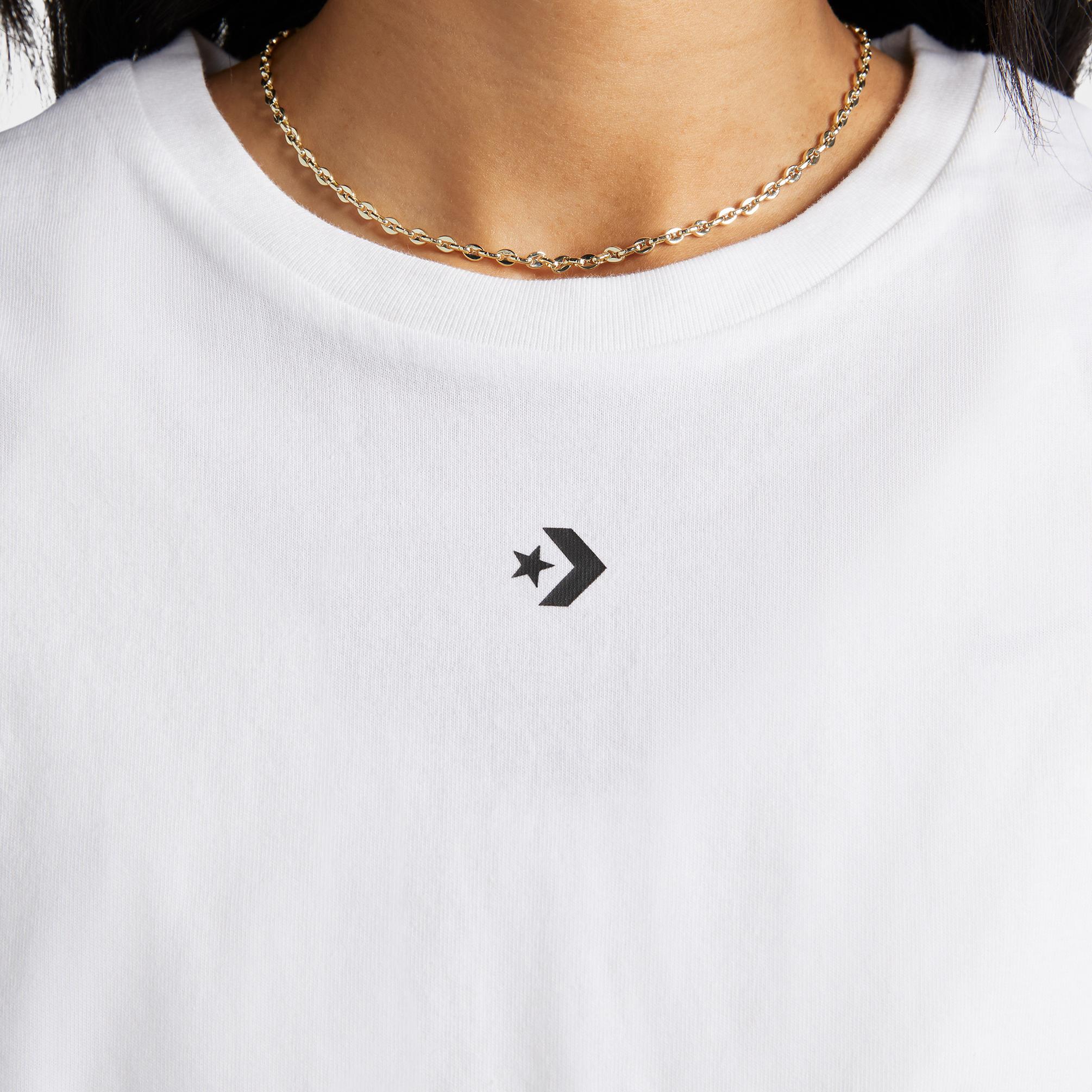  Converse Wordmark Twist  Kadın Beyaz T-Shirt