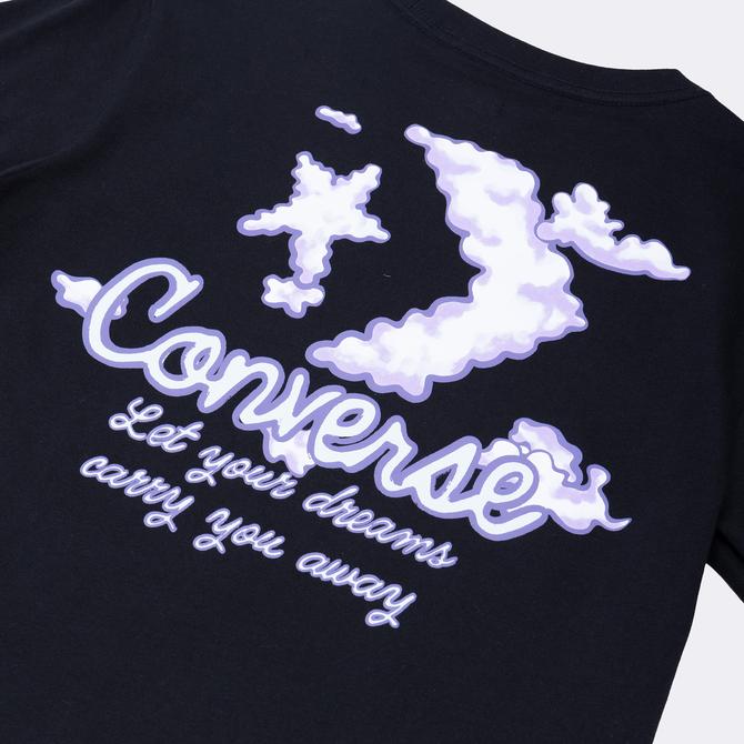  Converse Seasonal Graphic Word Art  Kadın Siyah T-Shirt