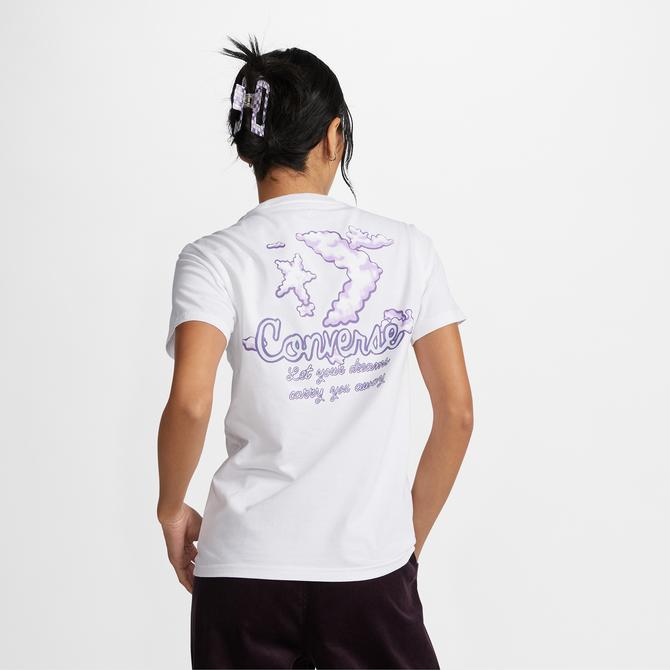  Converse Seasonal Graphic Word Art  Kadın Beyaz T-Shirt