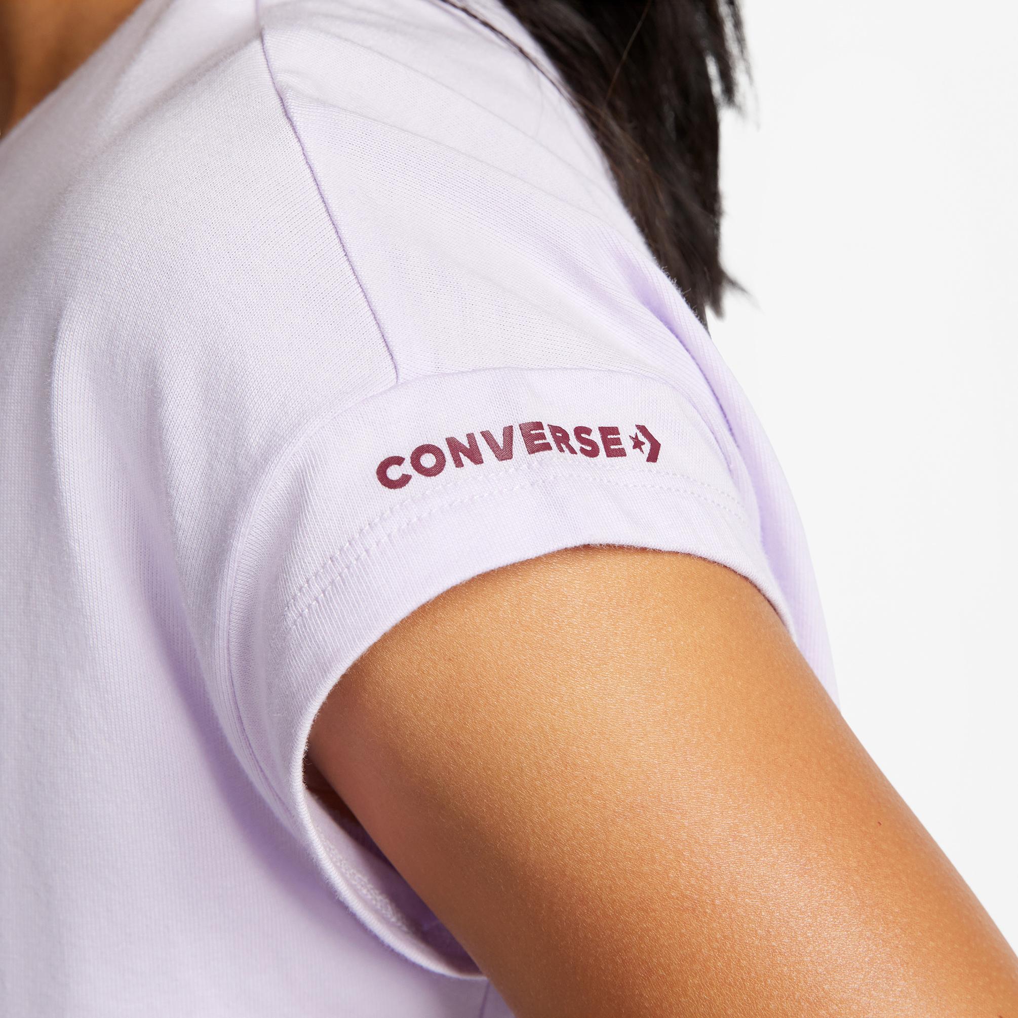  Converse Wordmark Twist  Kadın Mor T-Shirt
