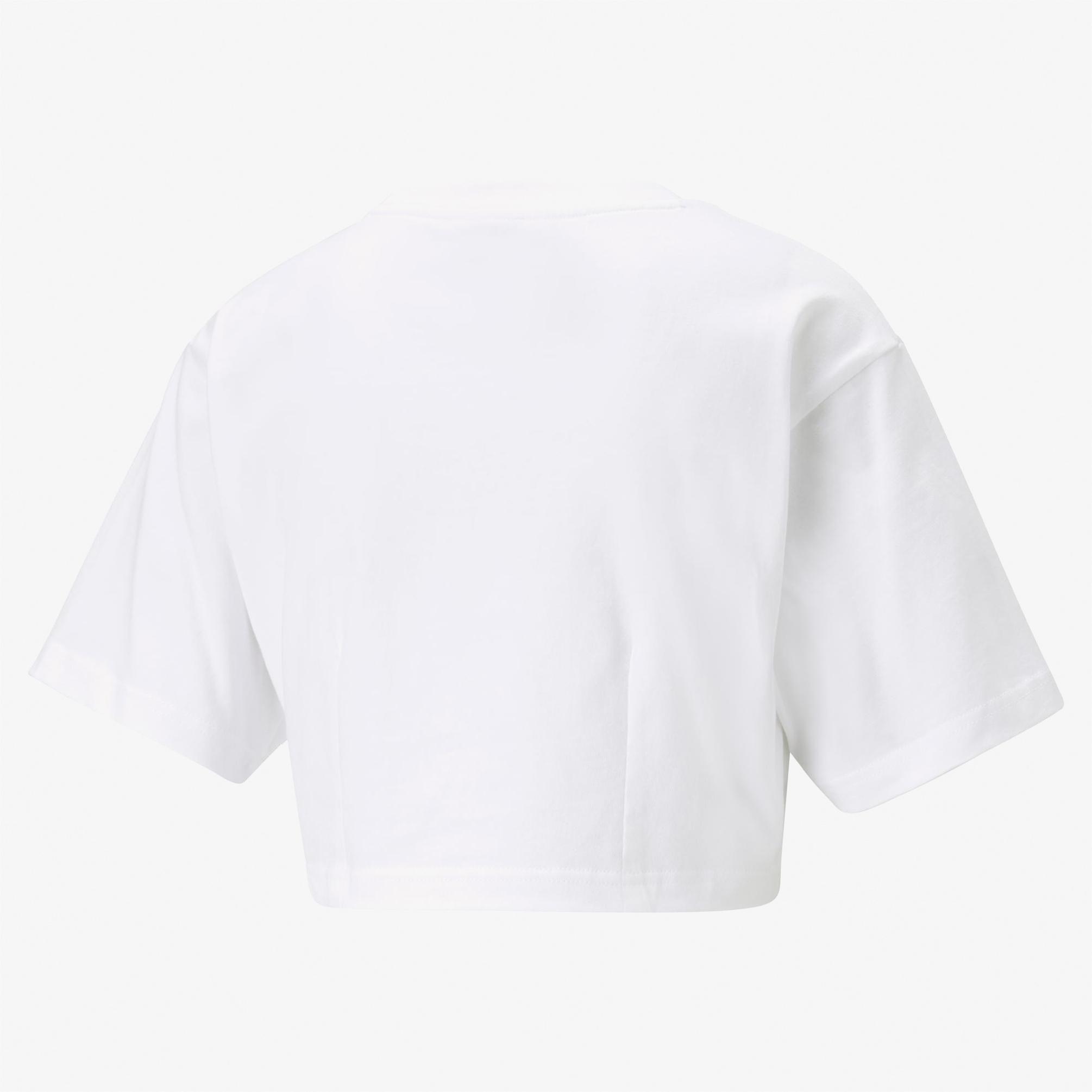  Puma Dare To Cropped Relaxed Kadın Beyaz T-Shirt