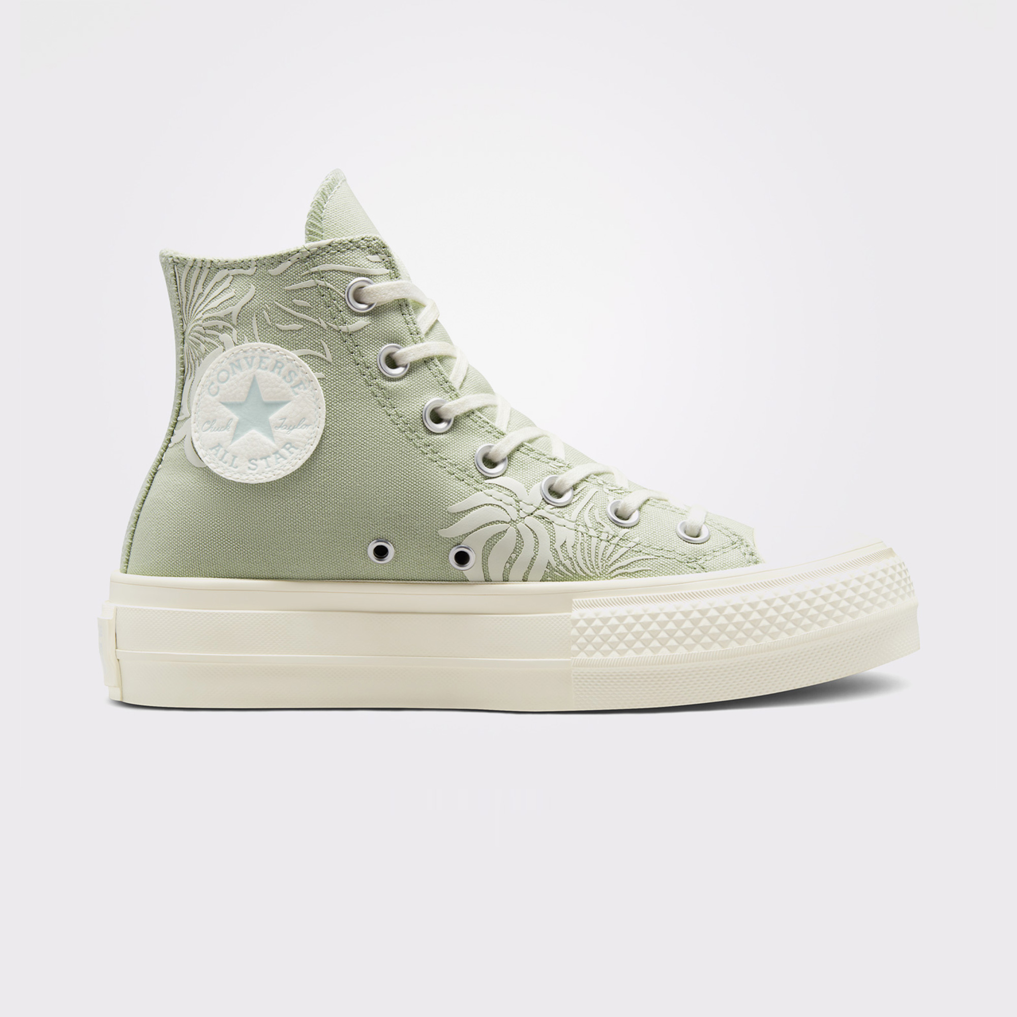 Converse Chuck Taylor All Star Lift Platform Floral Kadın Yeşil Sneaker