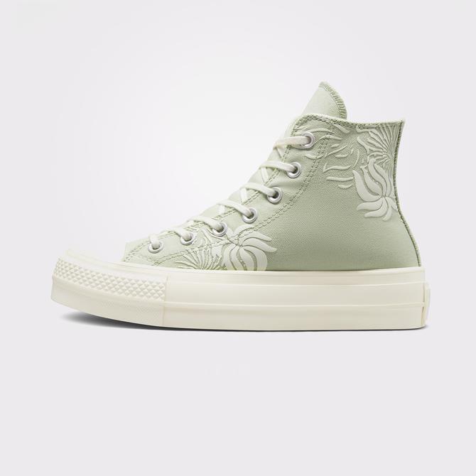  Converse Chuck Taylor All Star Lift Platform Floral Kadın Yeşil Sneaker
