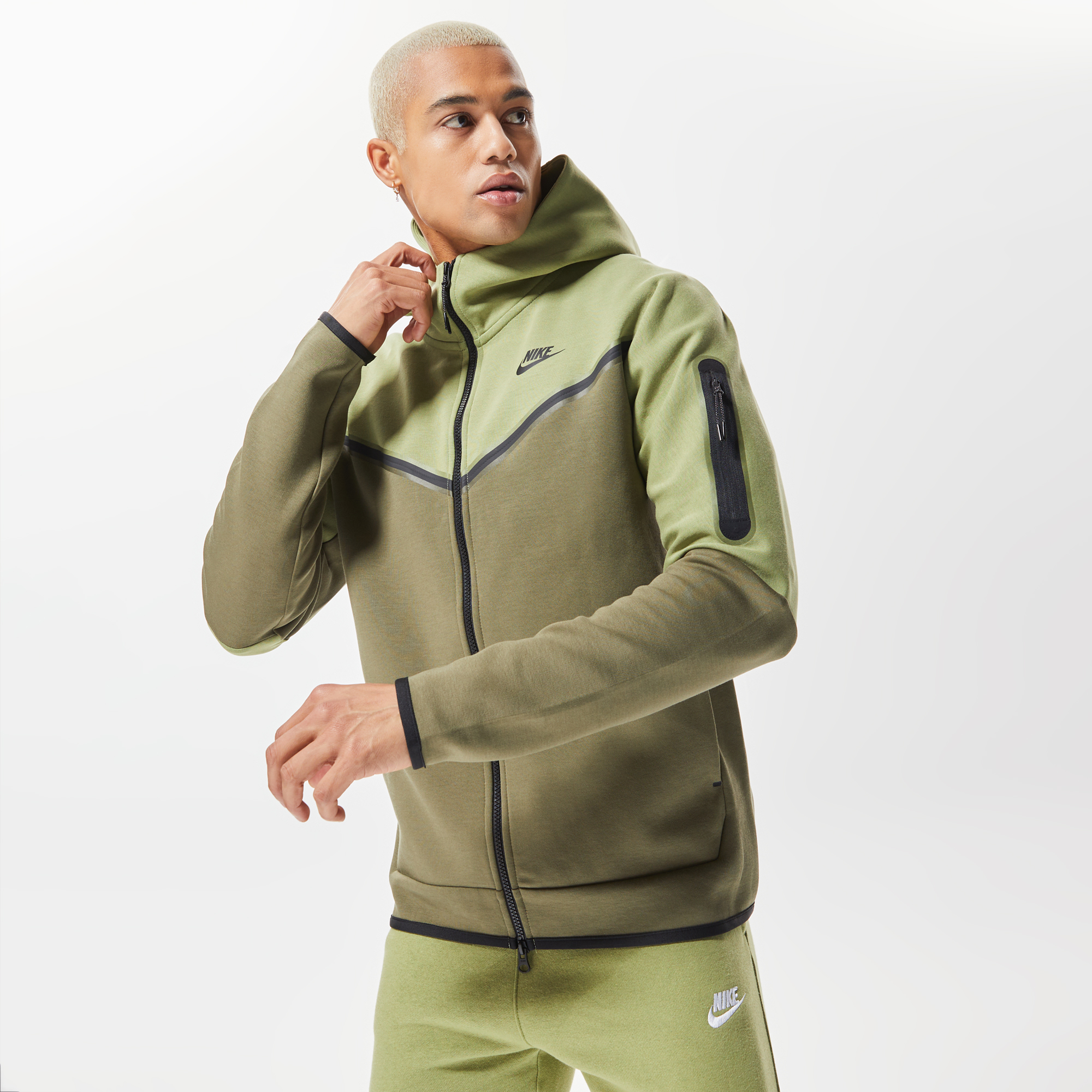 Nike Sportswear Tech Fleece Full-Zip Erkek Yeşil Eşofman Üstü