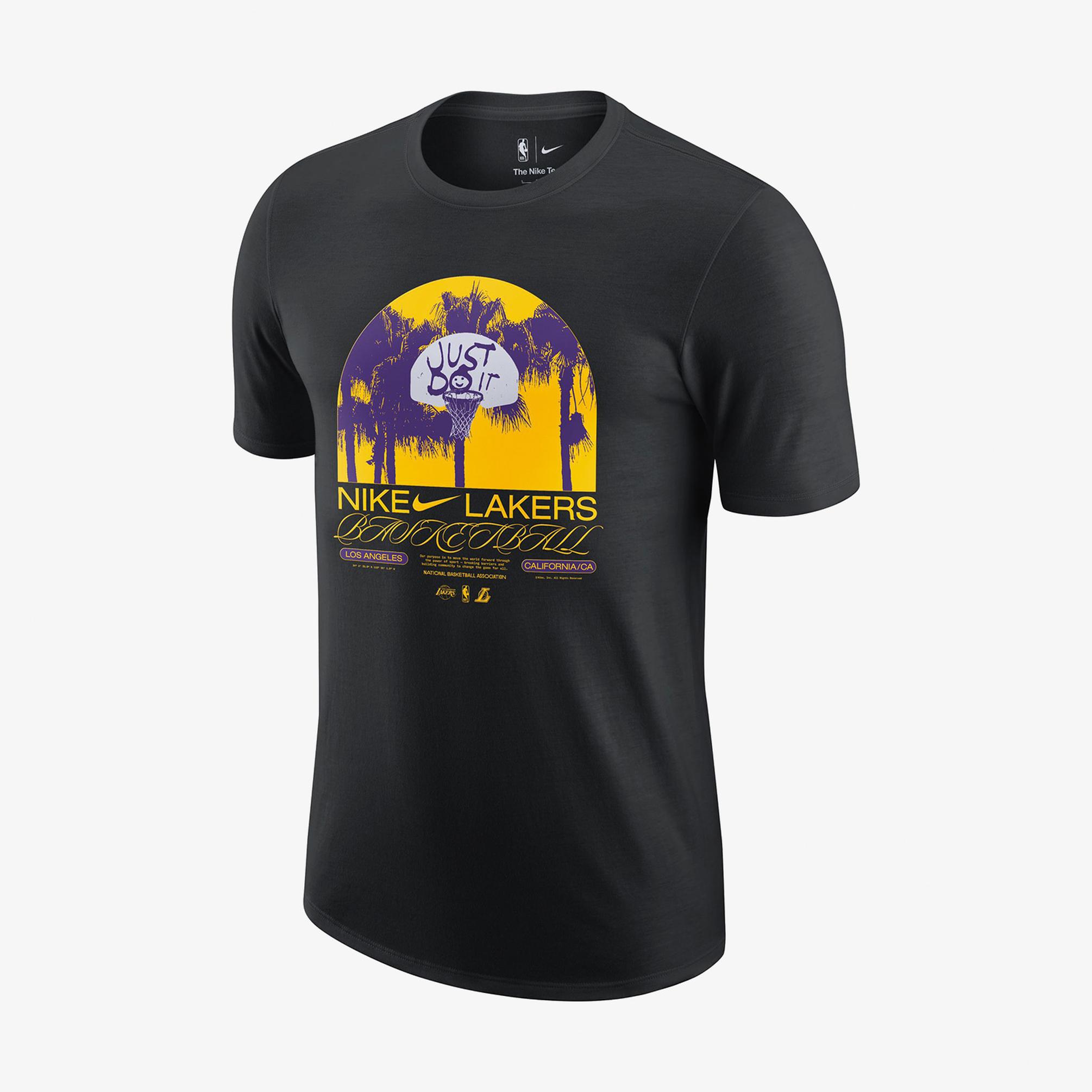  Nike Los Angeles Lakers Courtside Max 90 Erkek Siyah T-Shirt