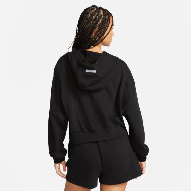  Nike Sportswear Air Oversized Mod Crop Fleece Kadın Siyah Hoodie