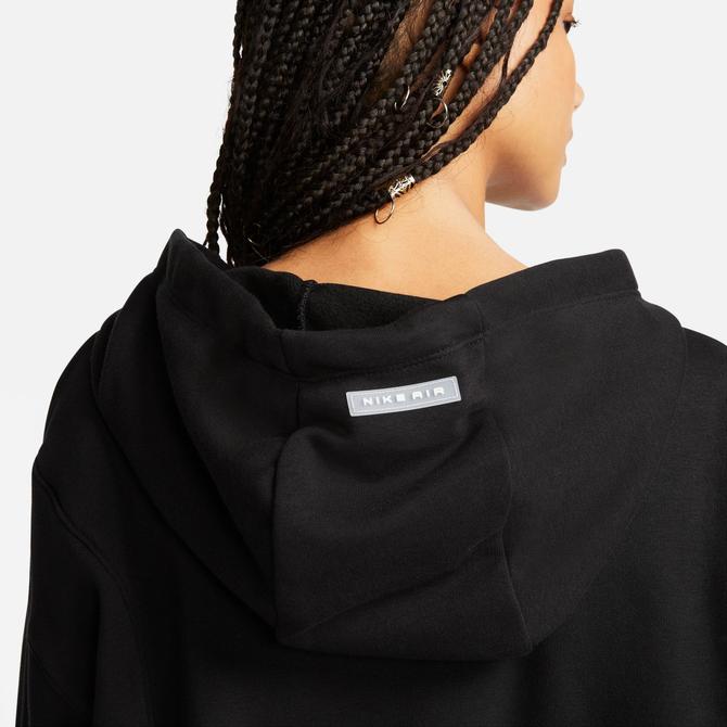  Nike Sportswear Air Oversized Mod Crop Fleece Kadın Siyah Hoodie