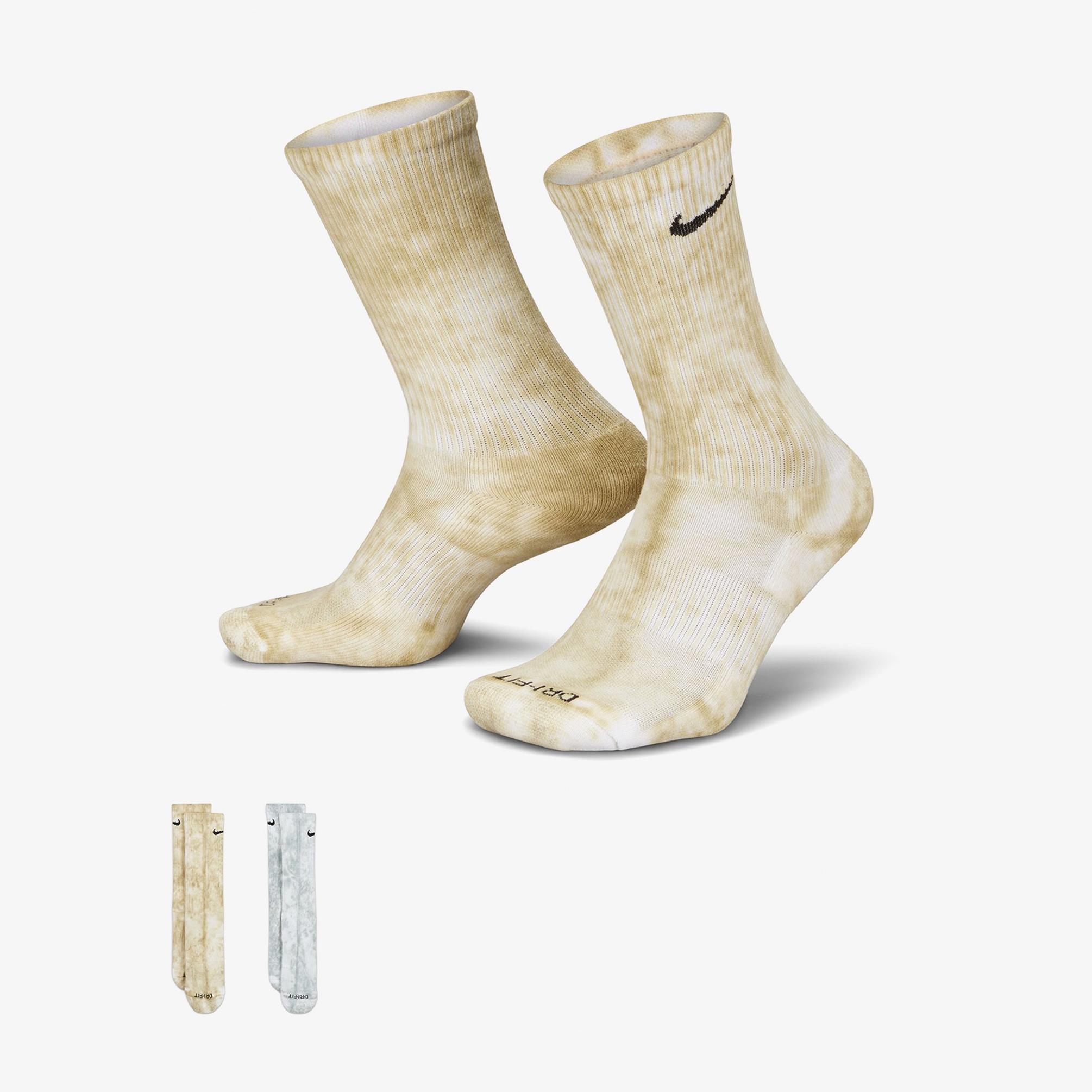  Nike Everyday Plus Cush Crew Unisex Renkli 2'li Çorap