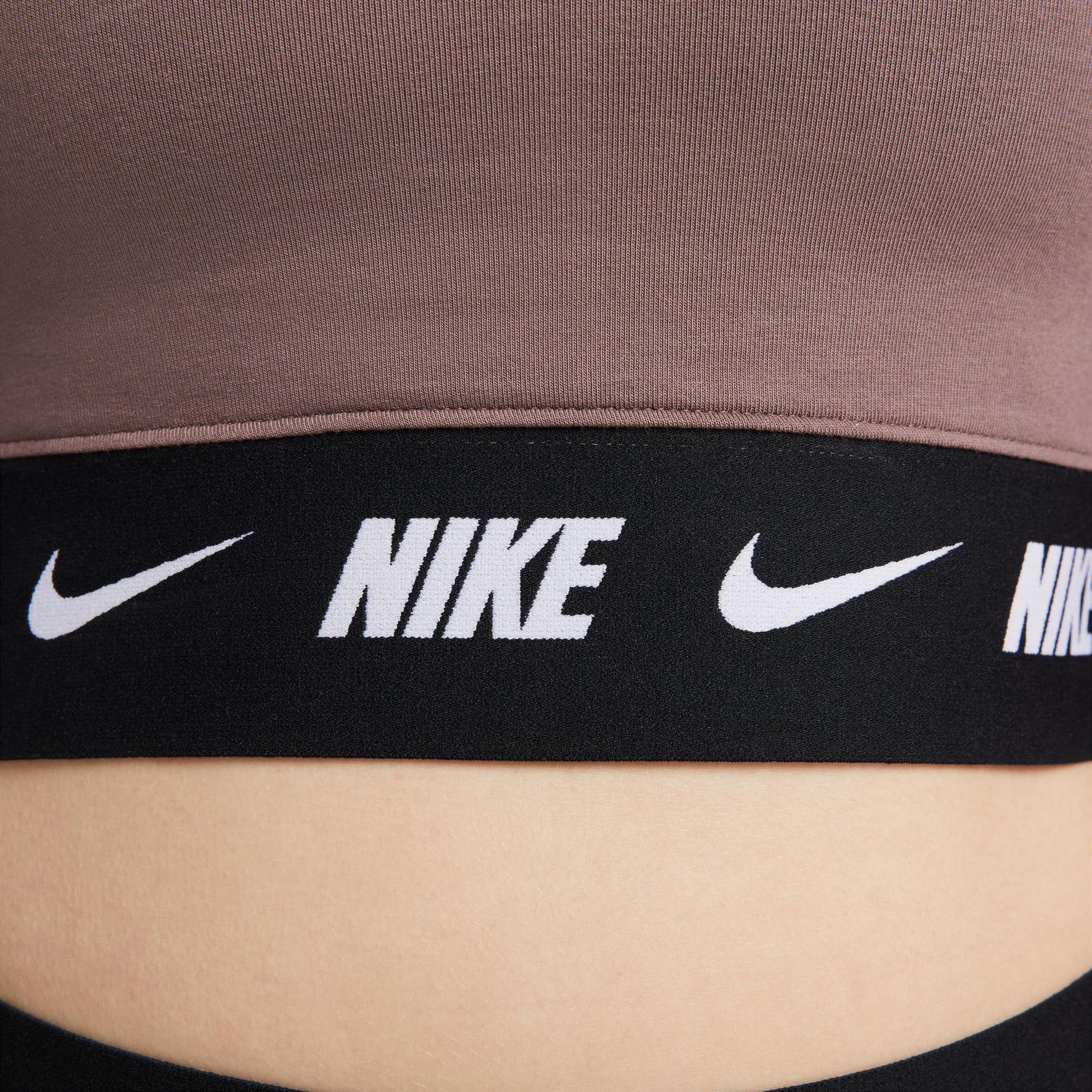  Nike Sportswear Crop Tape Top Kadın Kahverengi T-Shirt